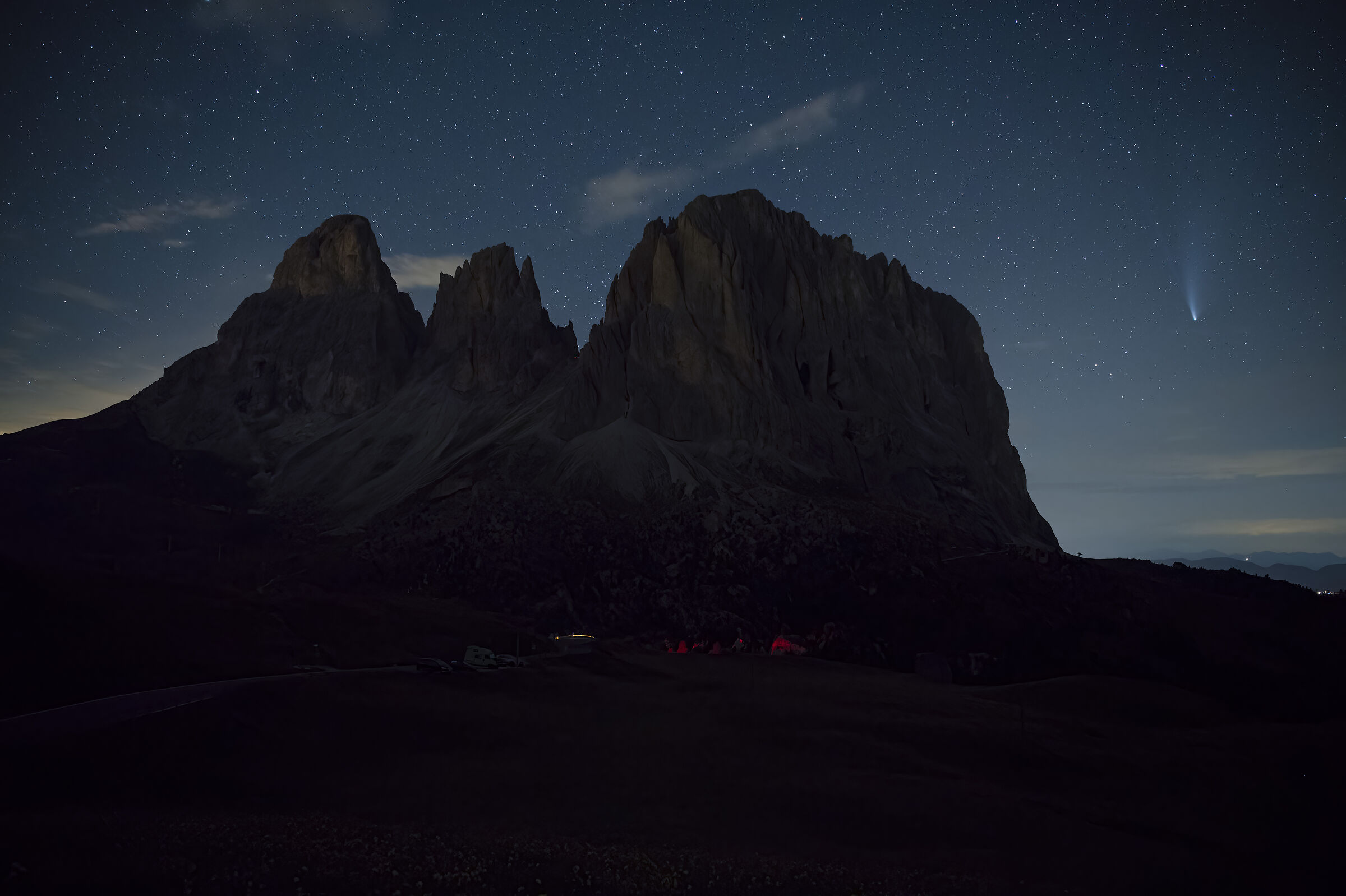 Comet Neowise at Passo Sella
