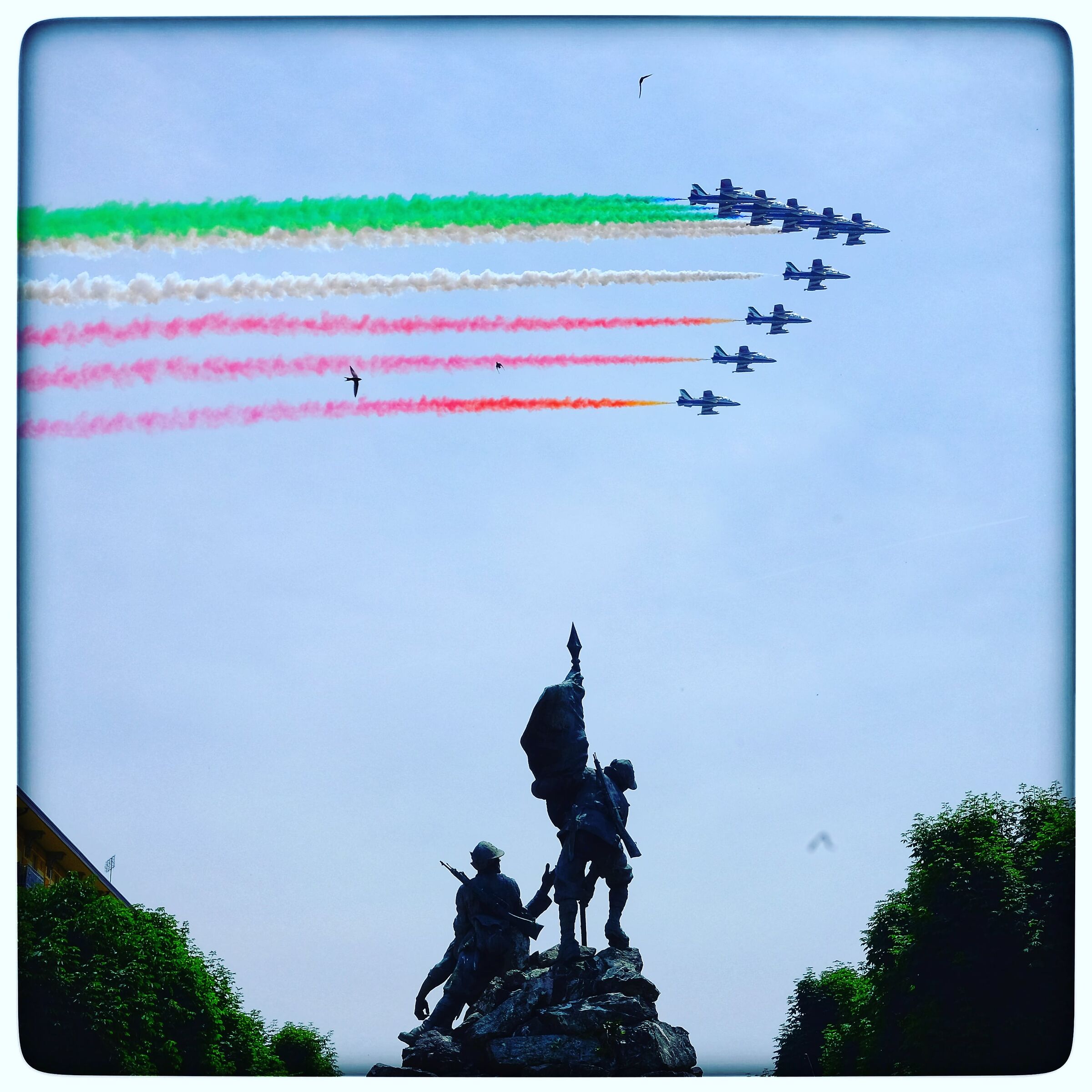 Passaggio delle Frecce Tricolori a Cuneo