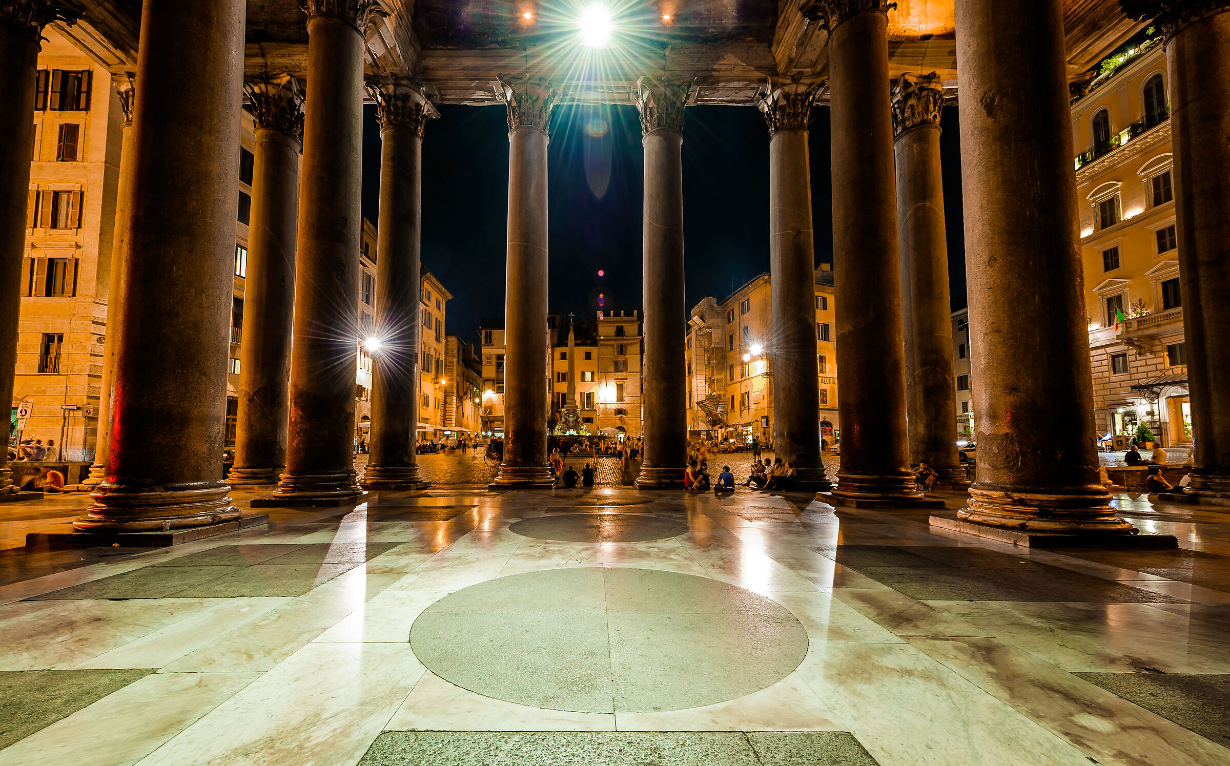 Rome-From the atrium of the Pantheon on P.za of the Rotonda