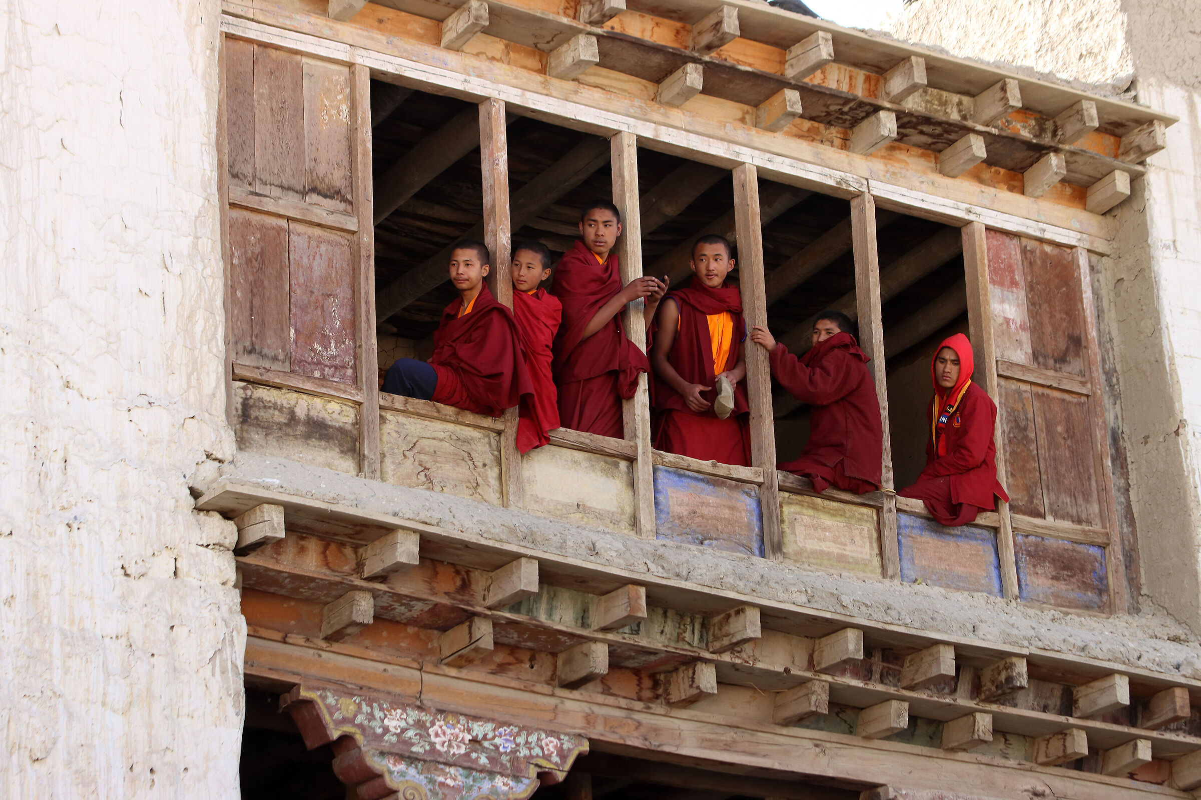 monk spectators at the spiritual festival