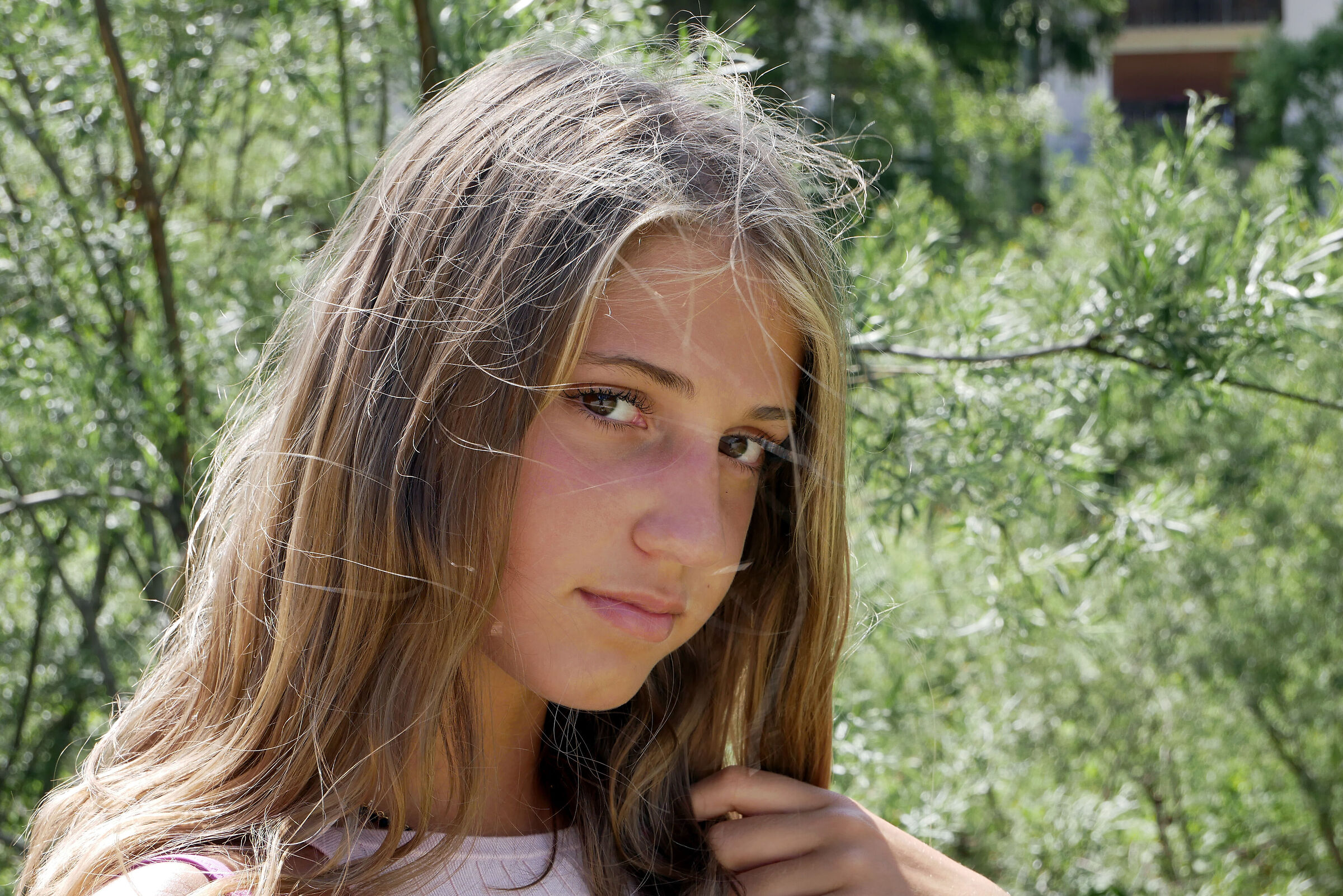 Portrait with headwind