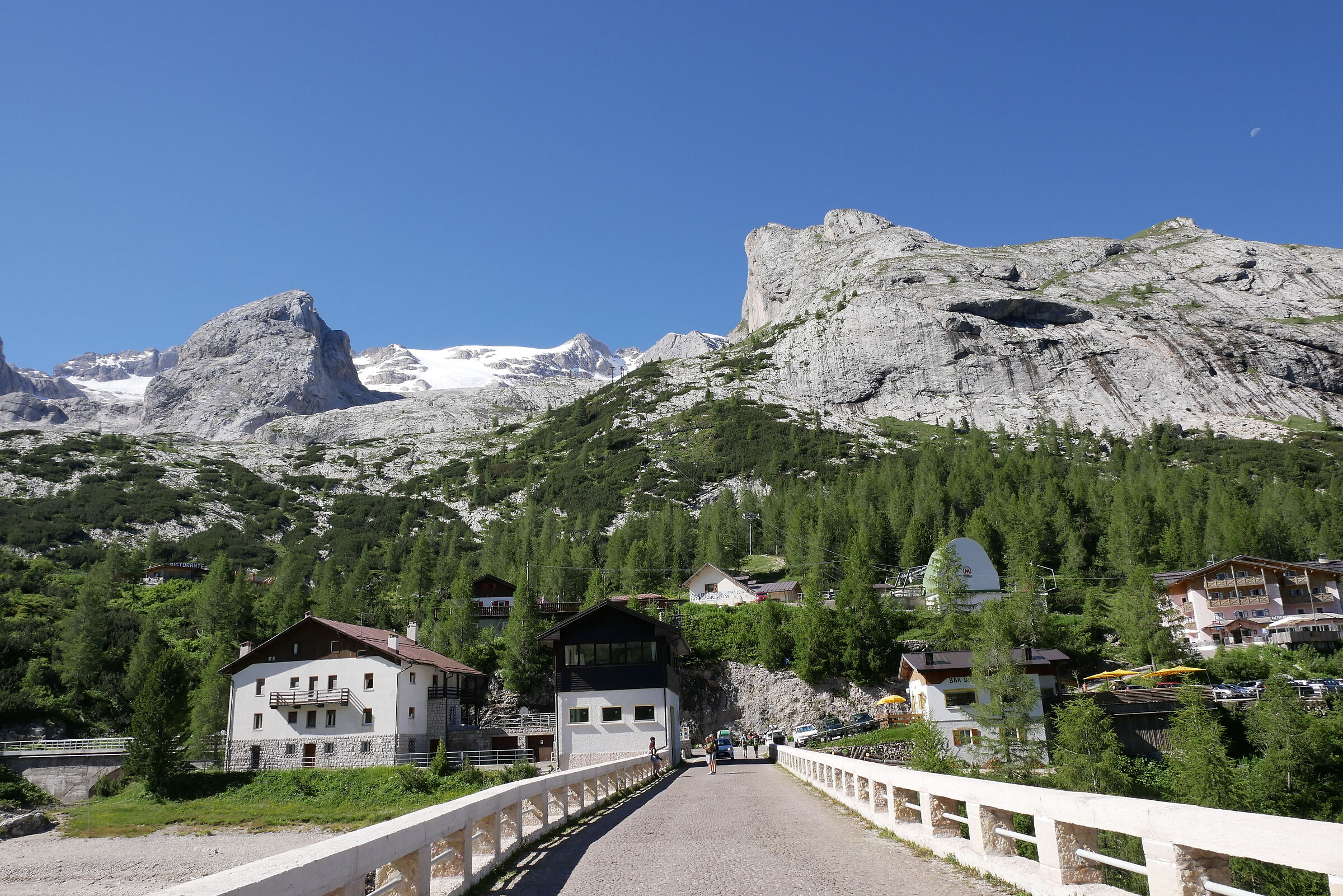 Marmolada seen from the Fedaia pass dam