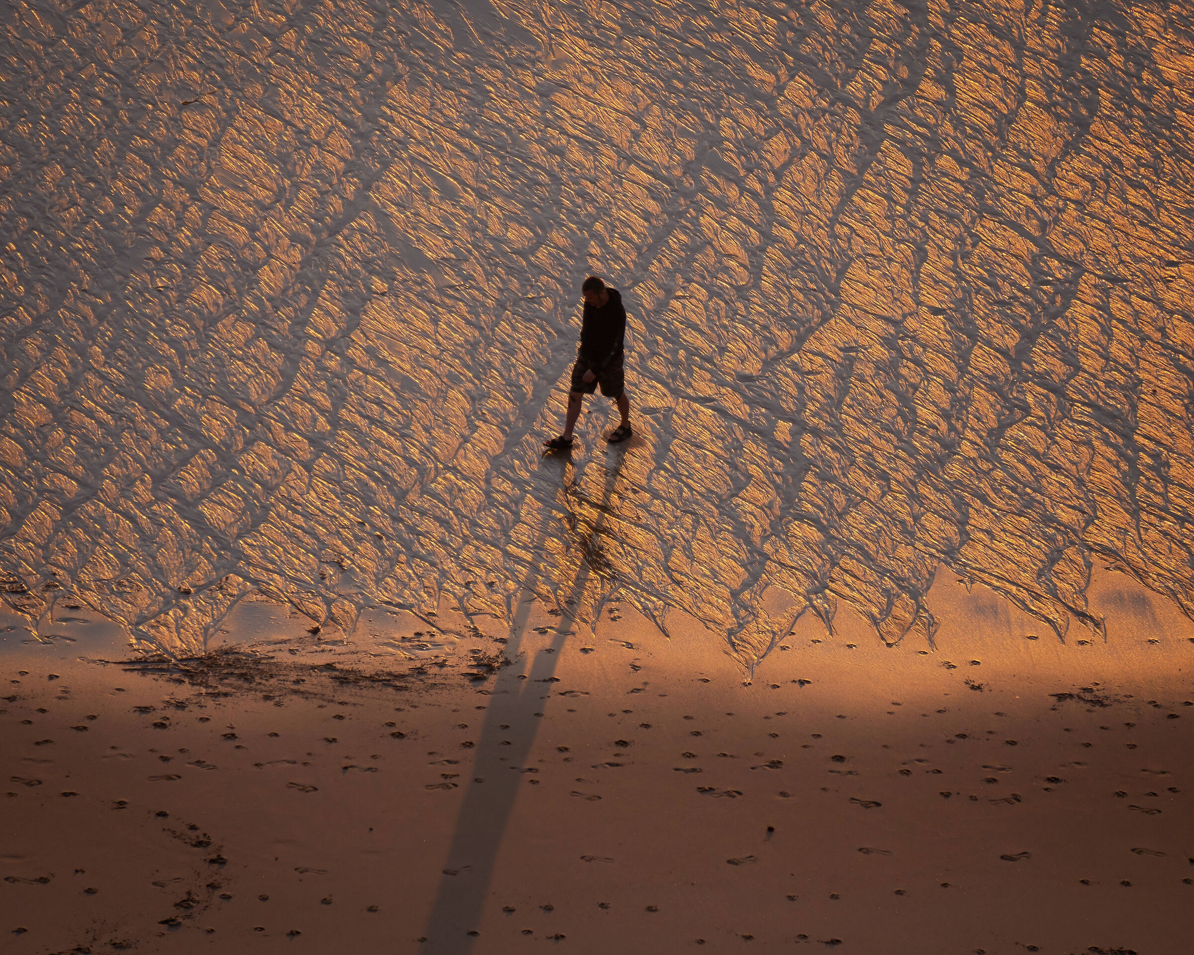 Pattern dorati su battigia