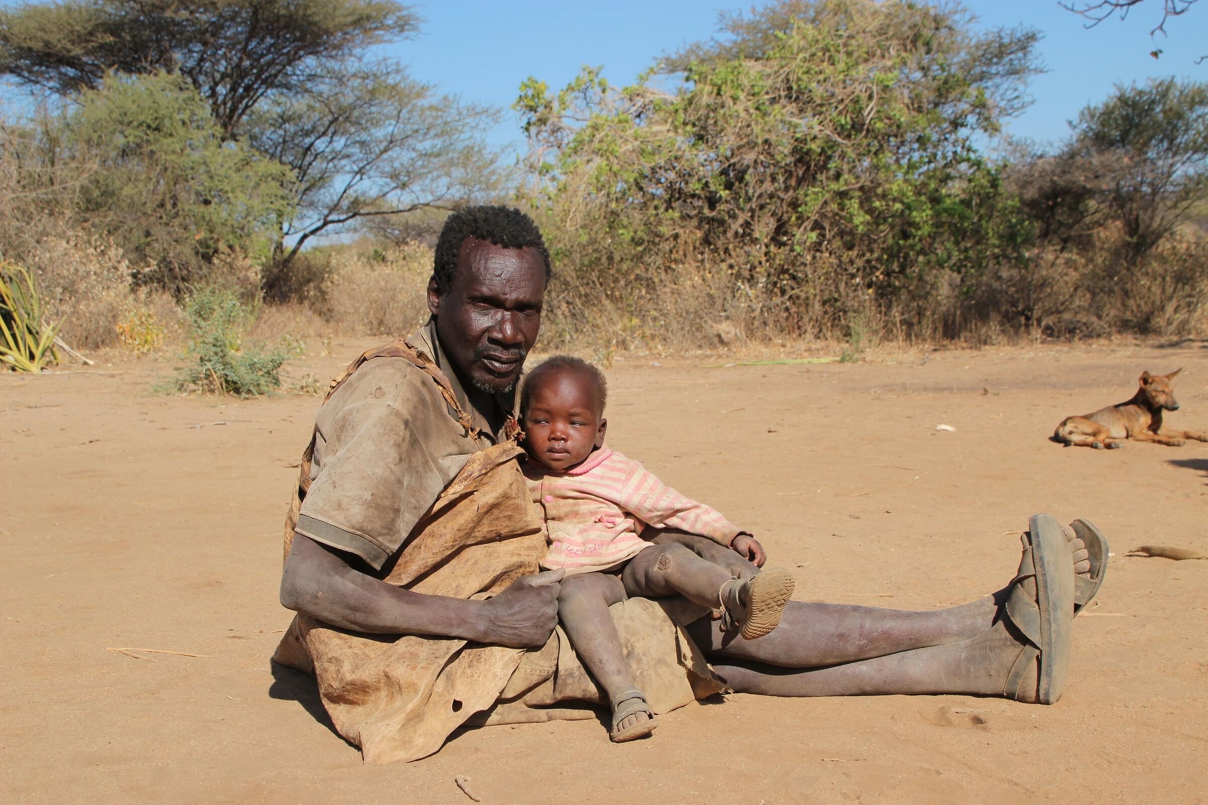Grandfather and granddaughter