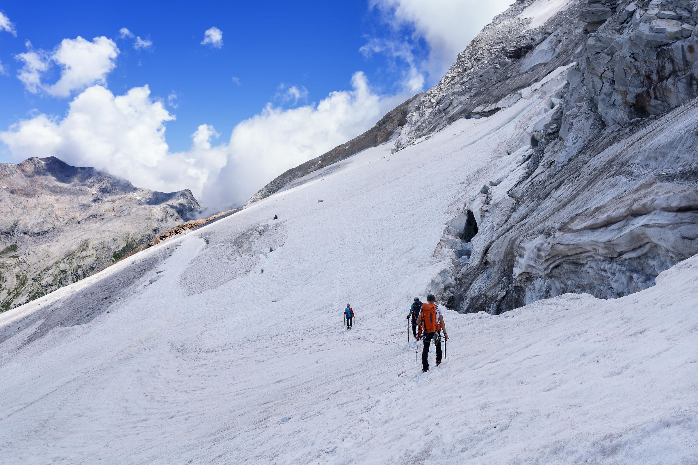 Crossing the glacier
