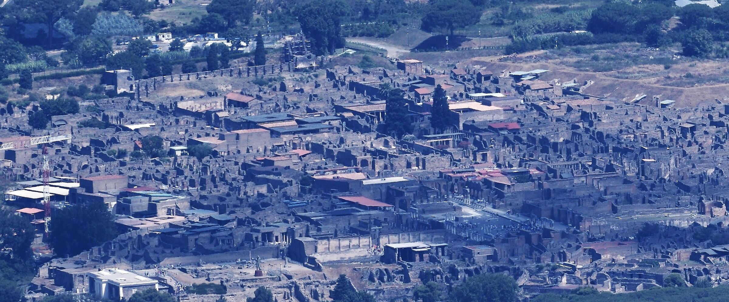 The excavations of Pompeii seen from Monte Faito