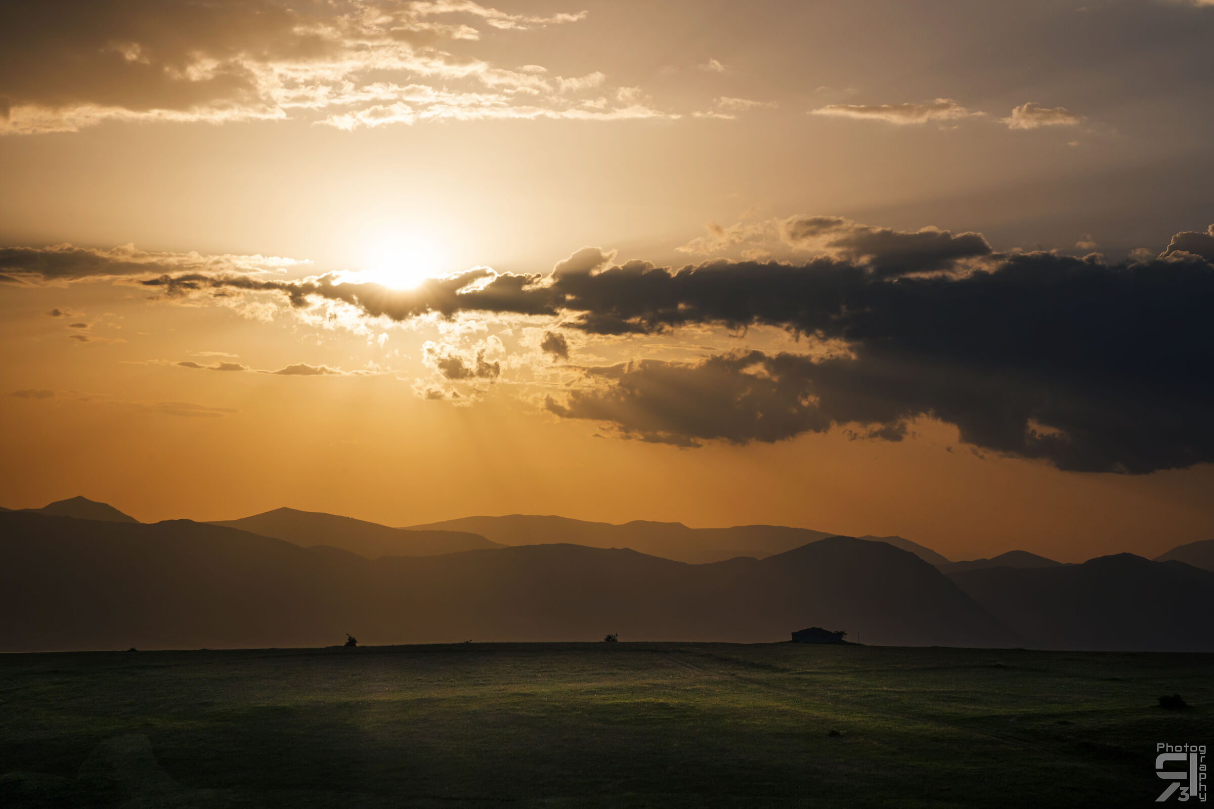 Sunset over the valley