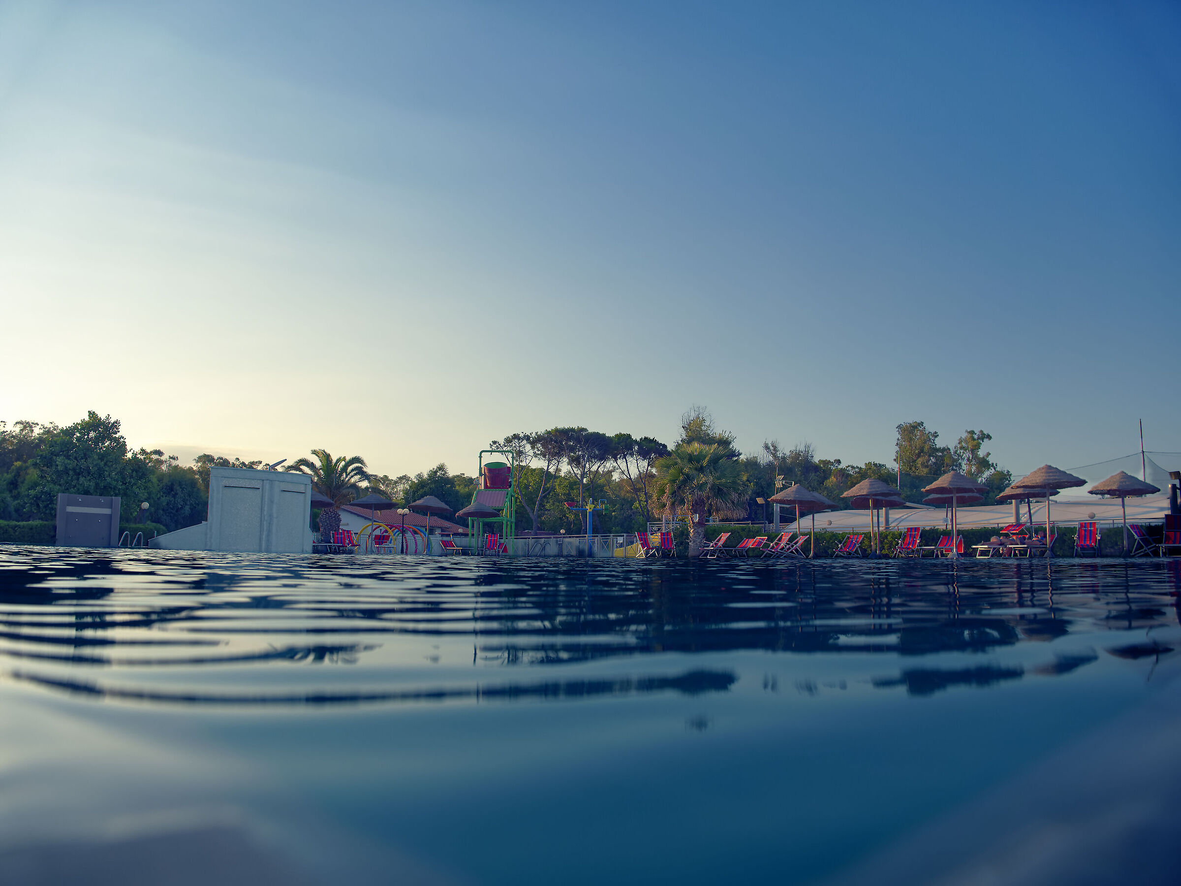 Sunset by the pool in Cirò Marina