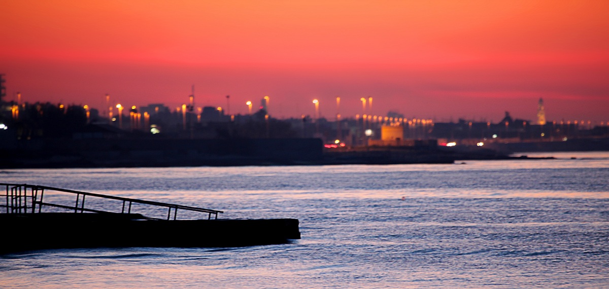 Lungomare di Bari vista a circa 10 km di distanza