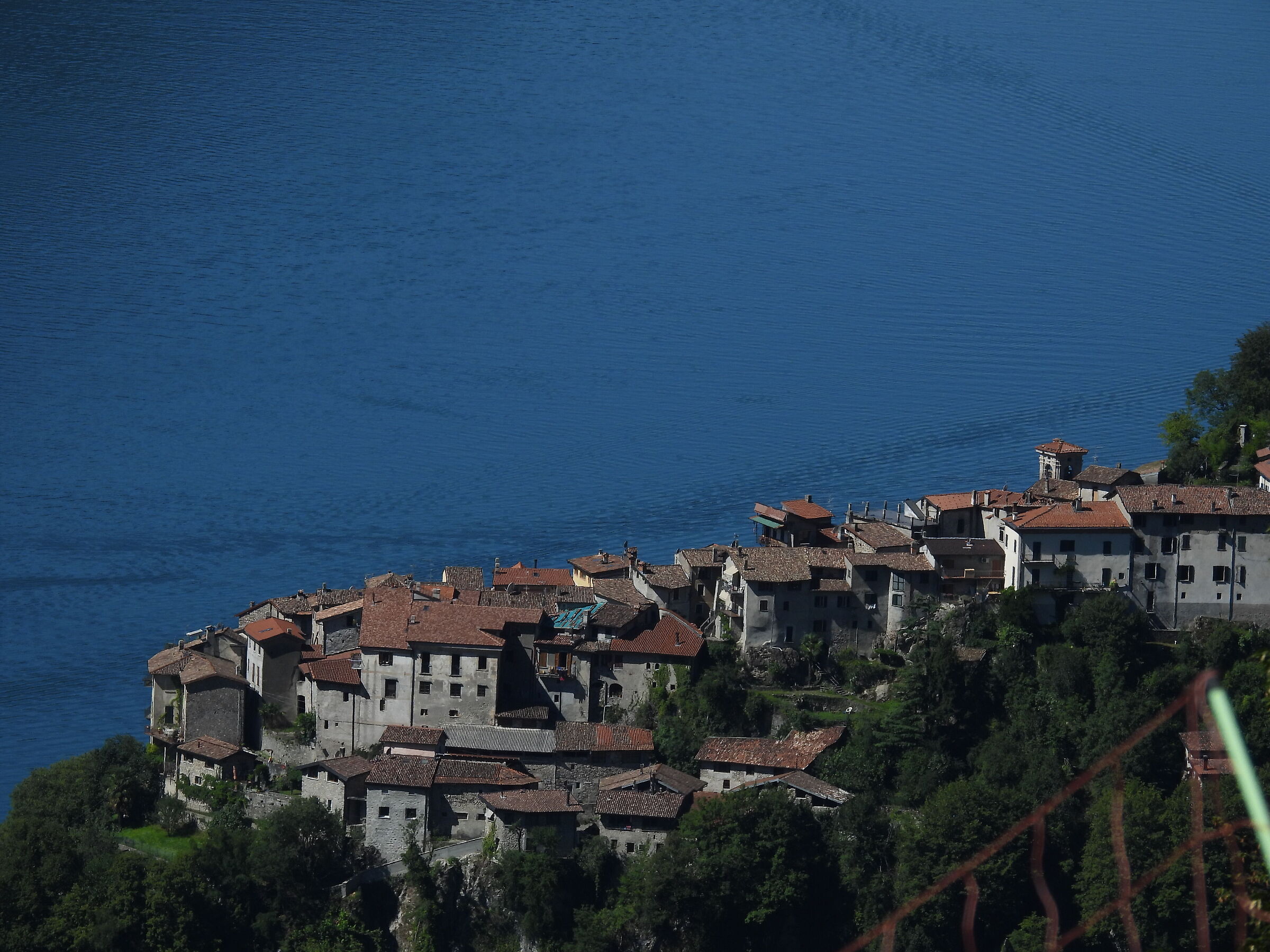 View of castle with lake Lugano (Valsolda)