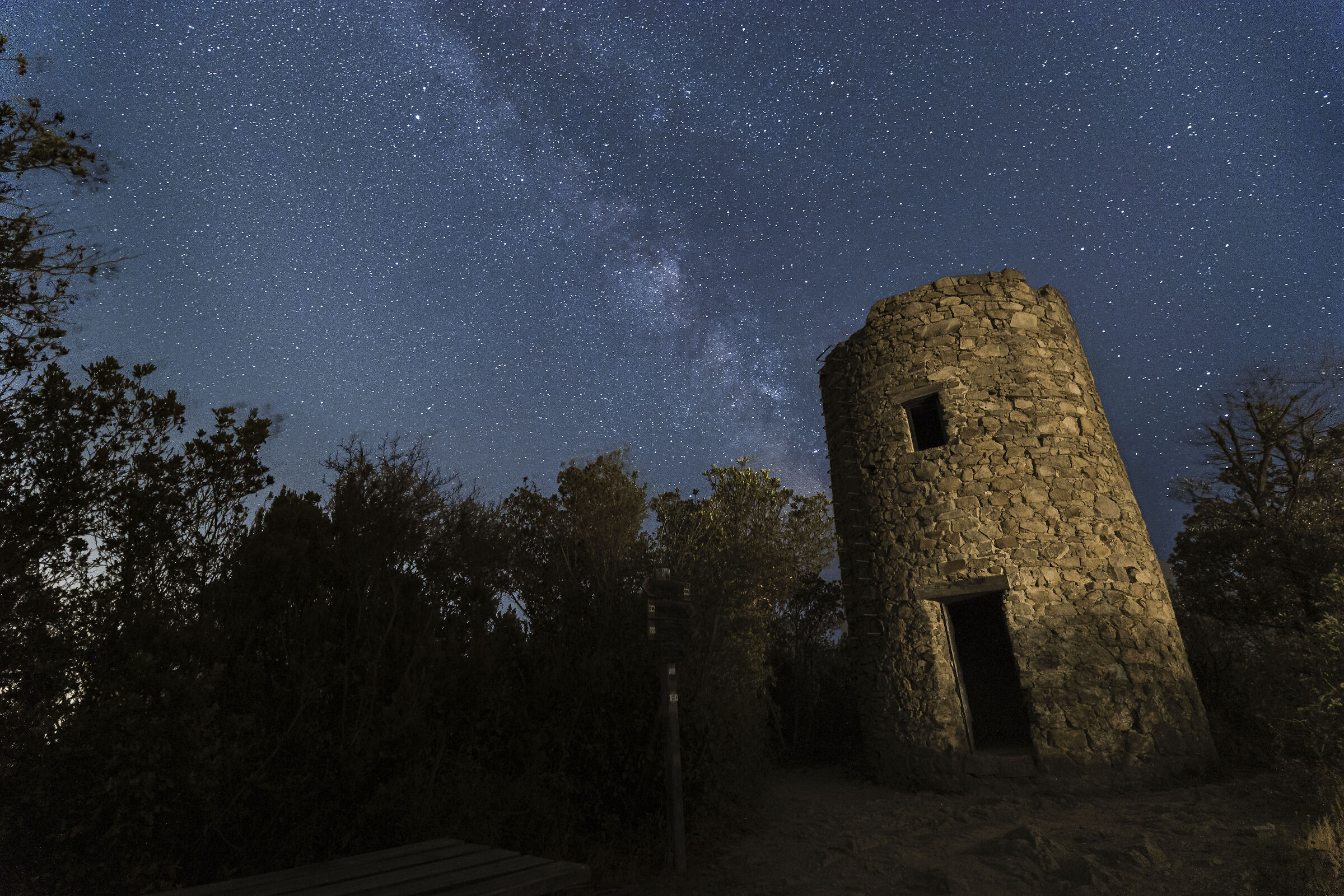 Milky Way, Tower of Punta Baffe, Sestri Levante
