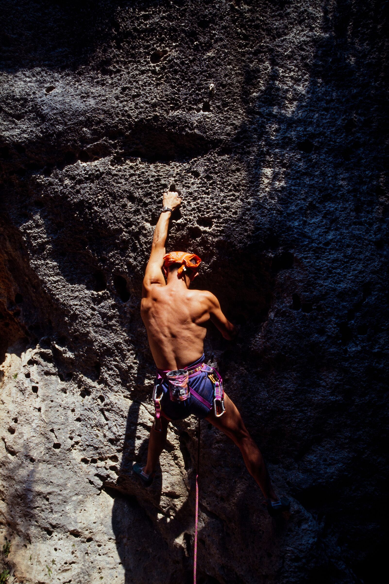 climbing on the holes