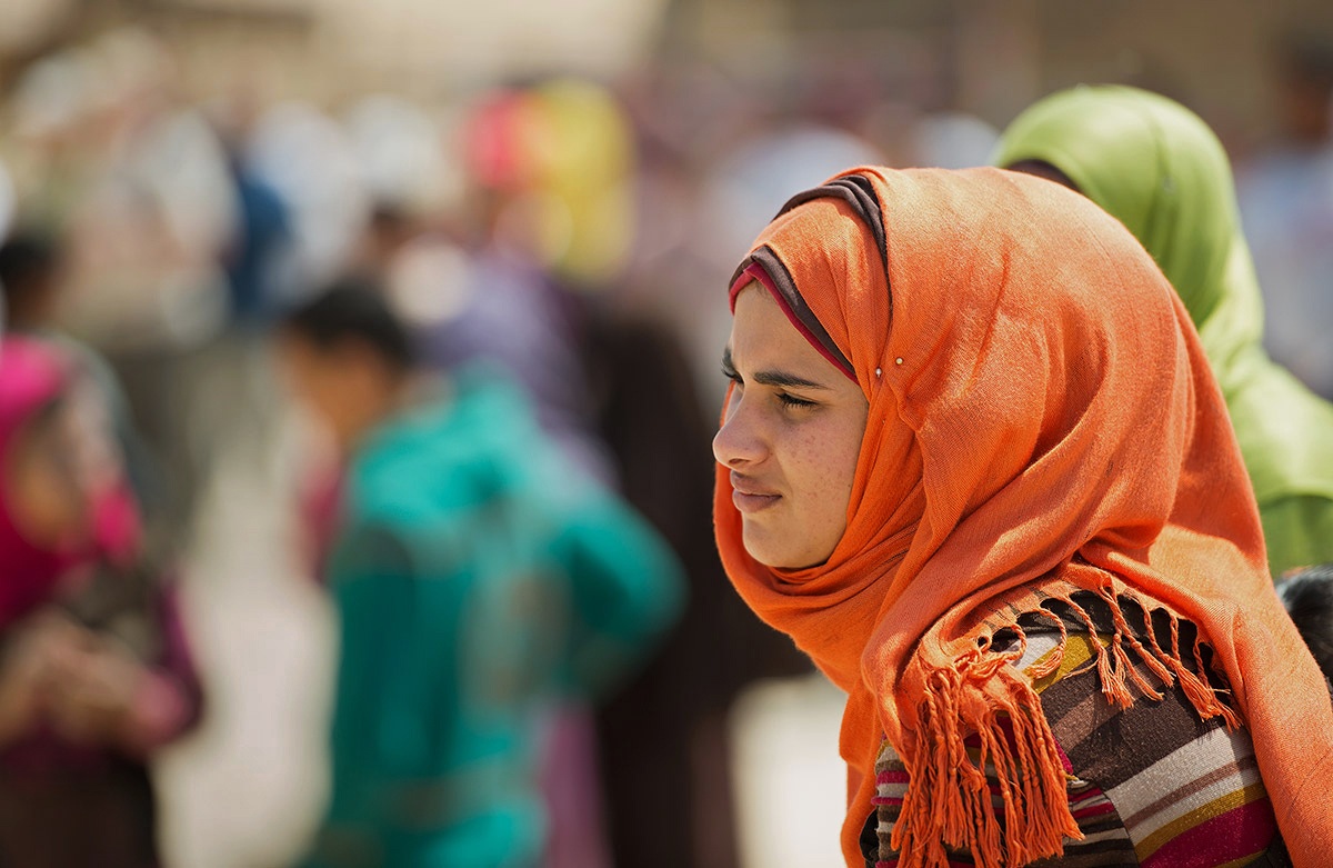 Egyptian girl with hijab orange