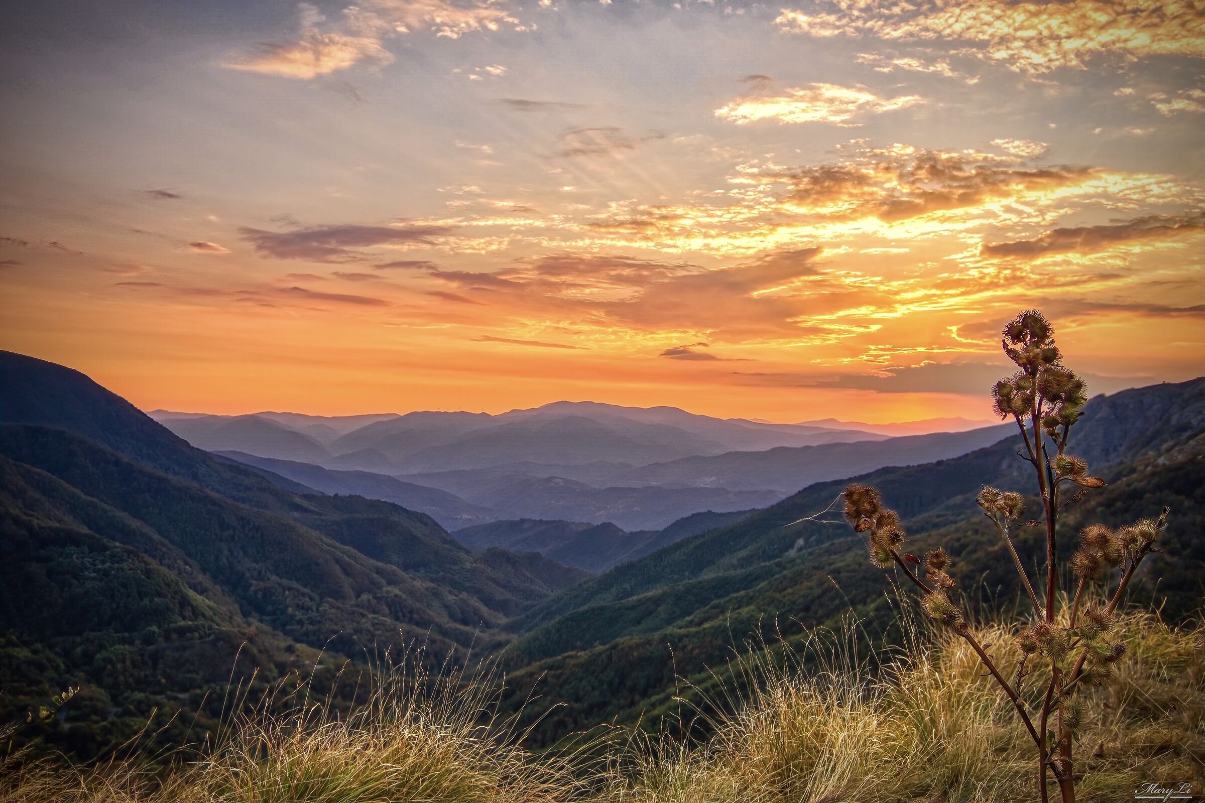 Sunset at Passo del Cirone