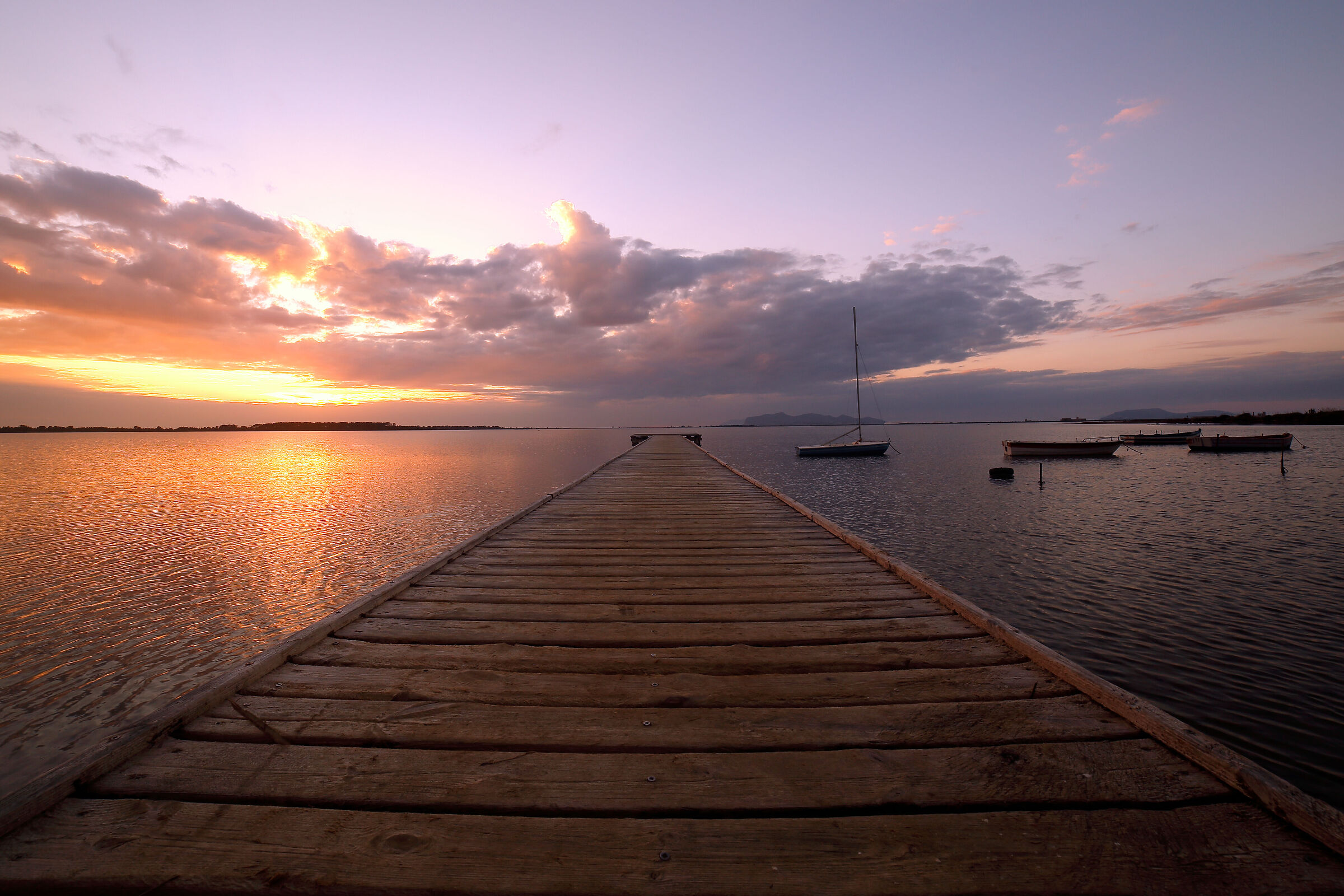Tramonto al pontile di Marsala