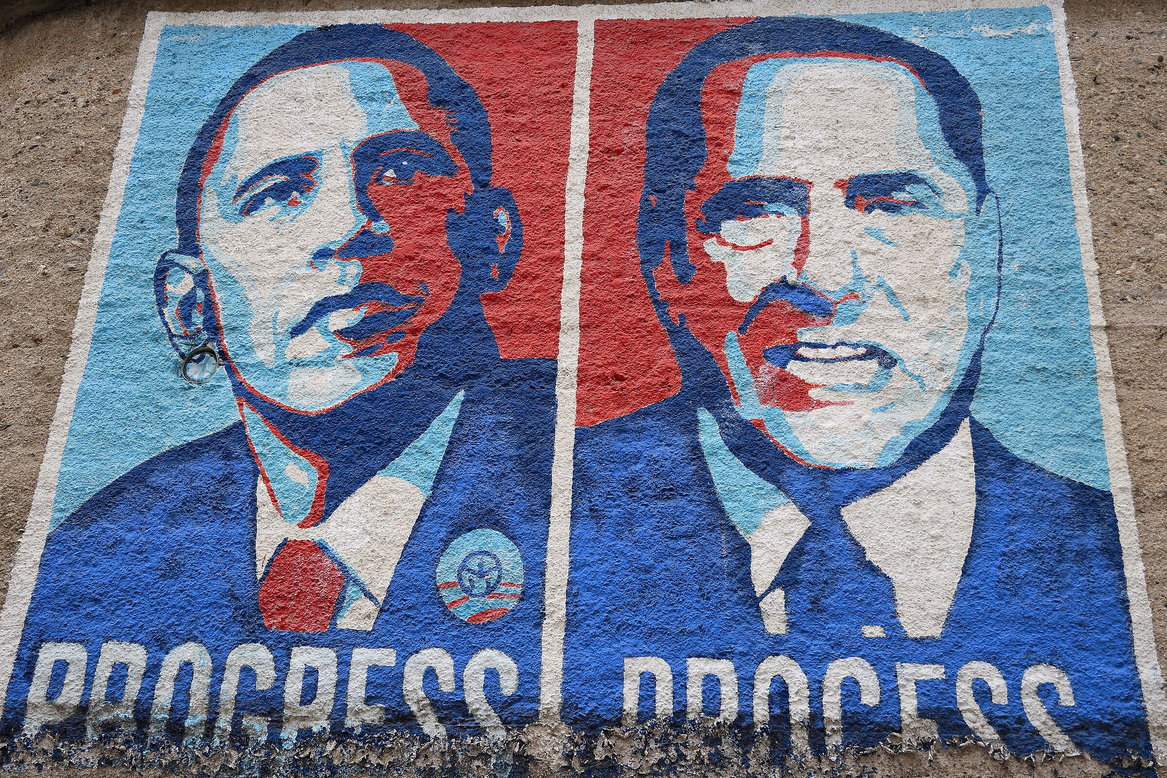 Orgosolo Murales: Barack & Silvio