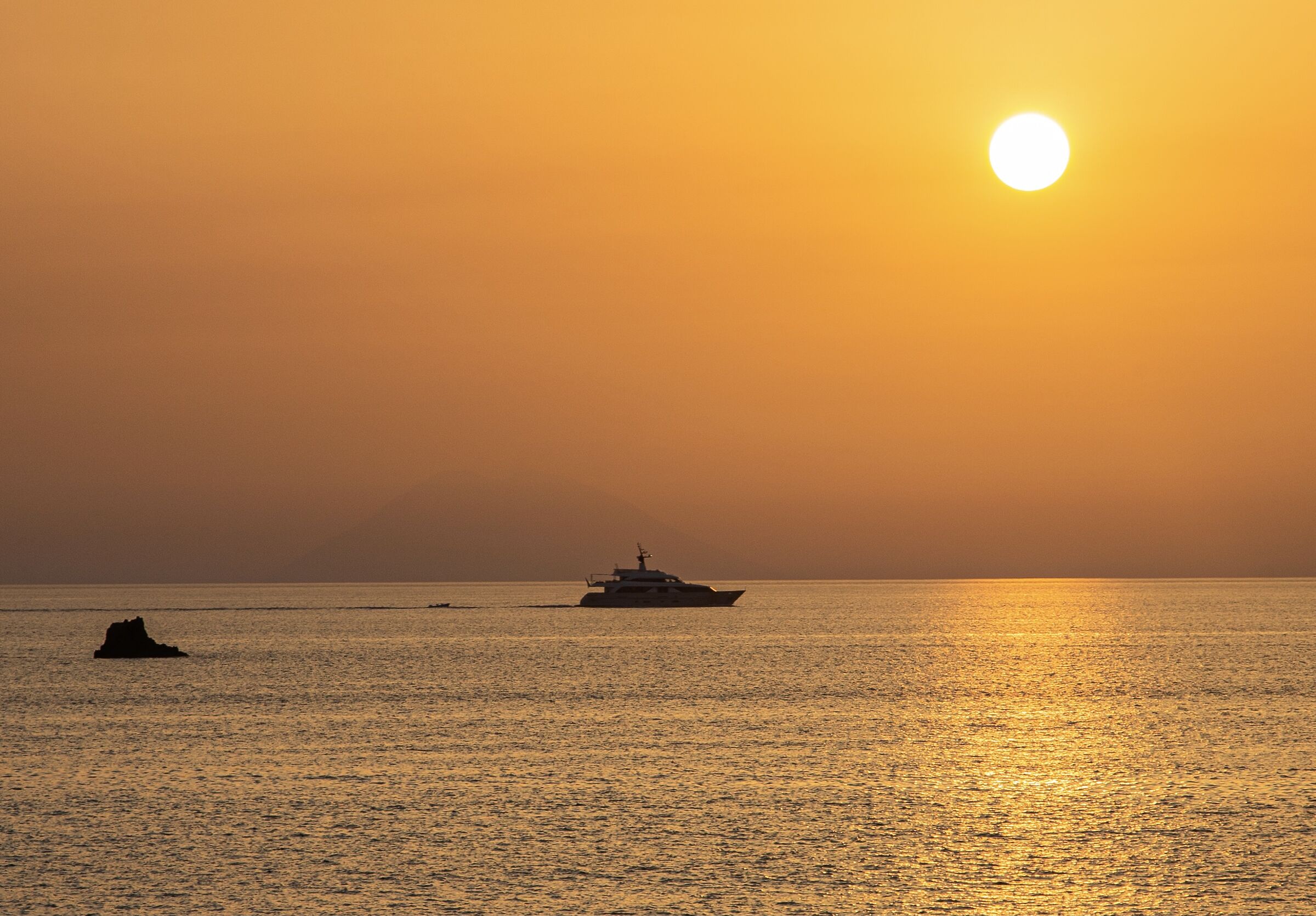 Stromboli in the background