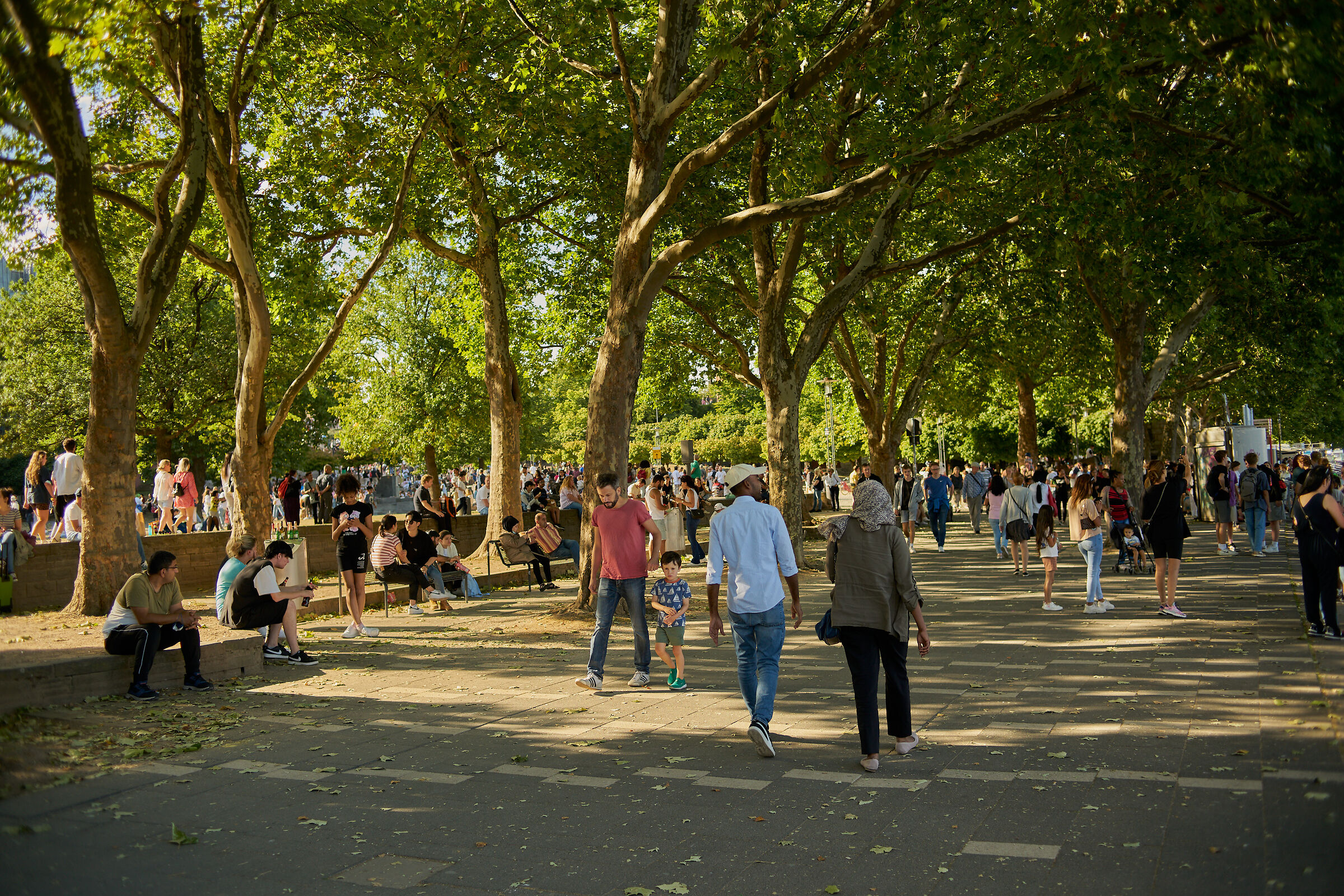 Pomeriggio a Colonia sulle rive del Reno