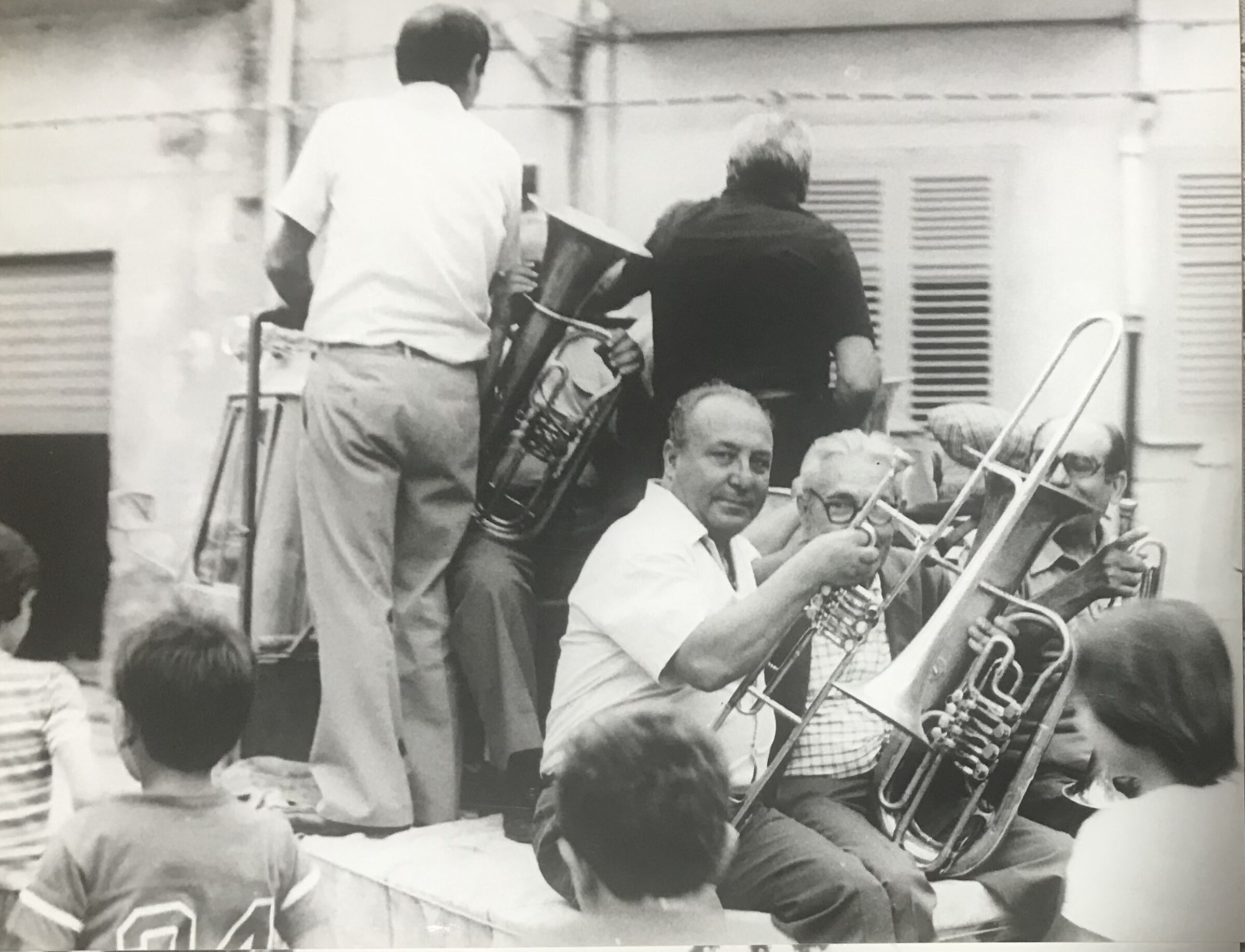 Musicians moving from one altar to the next