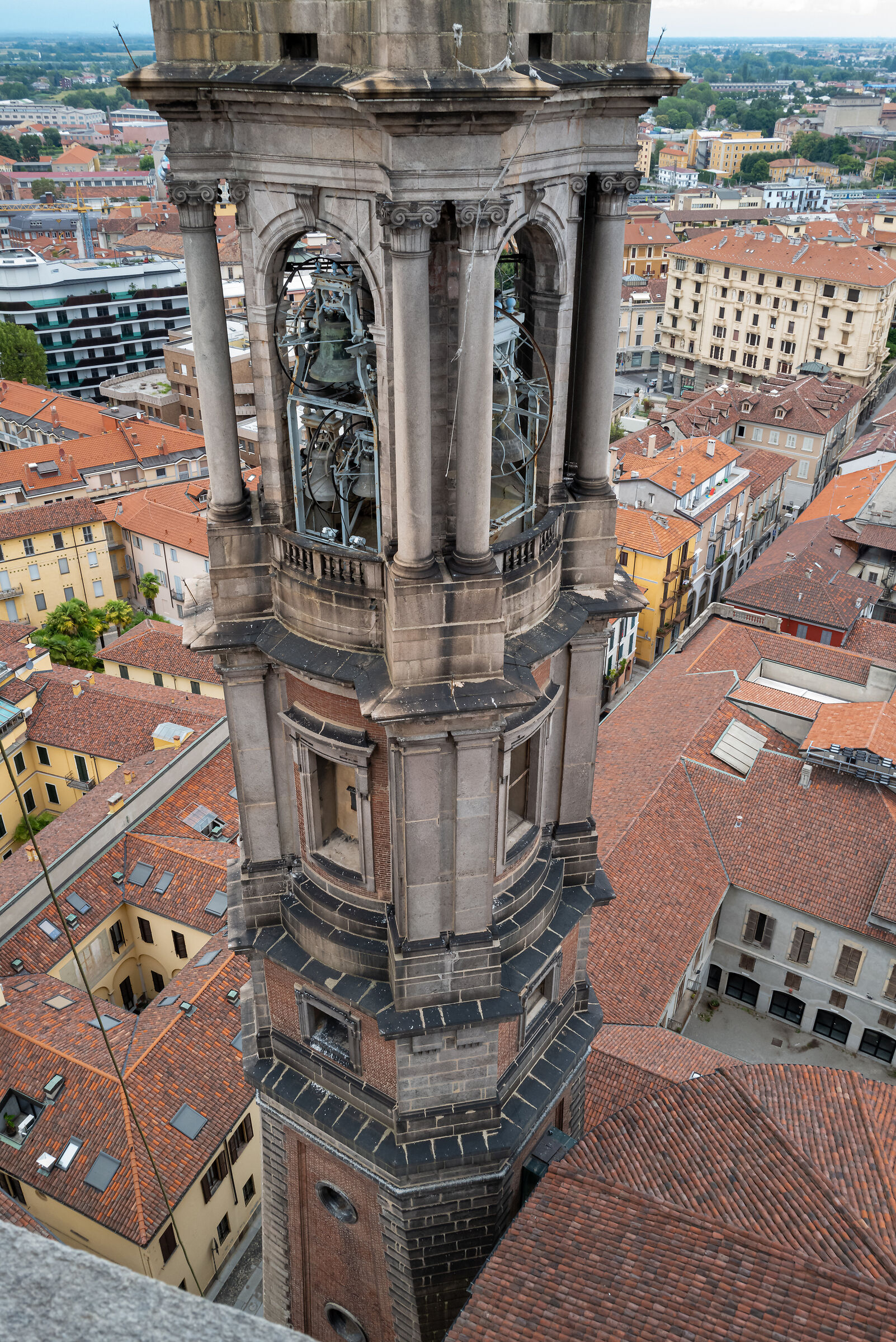 Bell tower Basilica S.Gaudenzio seen from the dome.