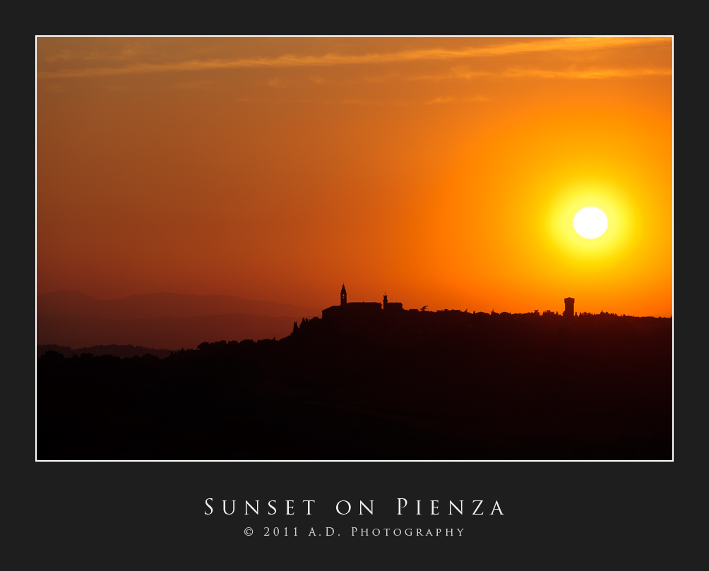 Sunset on Pienza