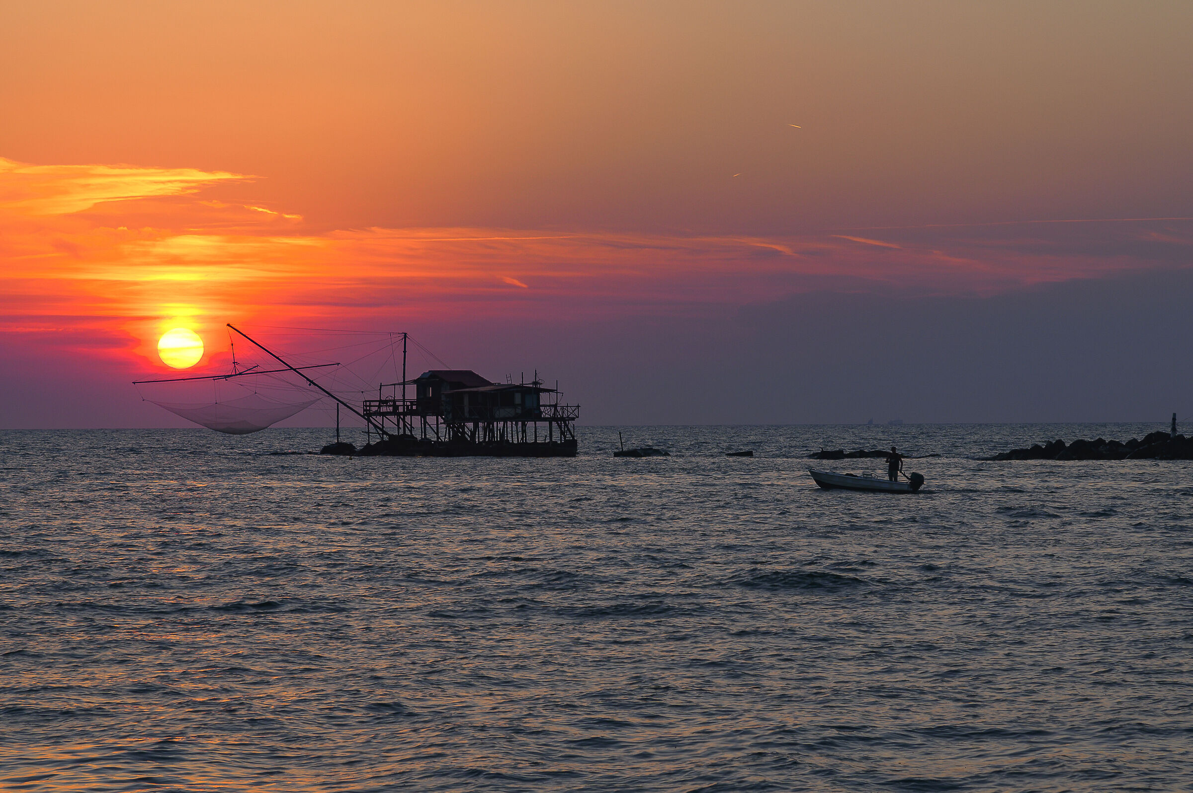 The trebuchet at sunset