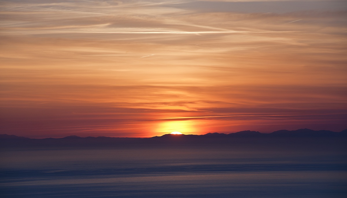 Sunset behind the Corsica Argentario