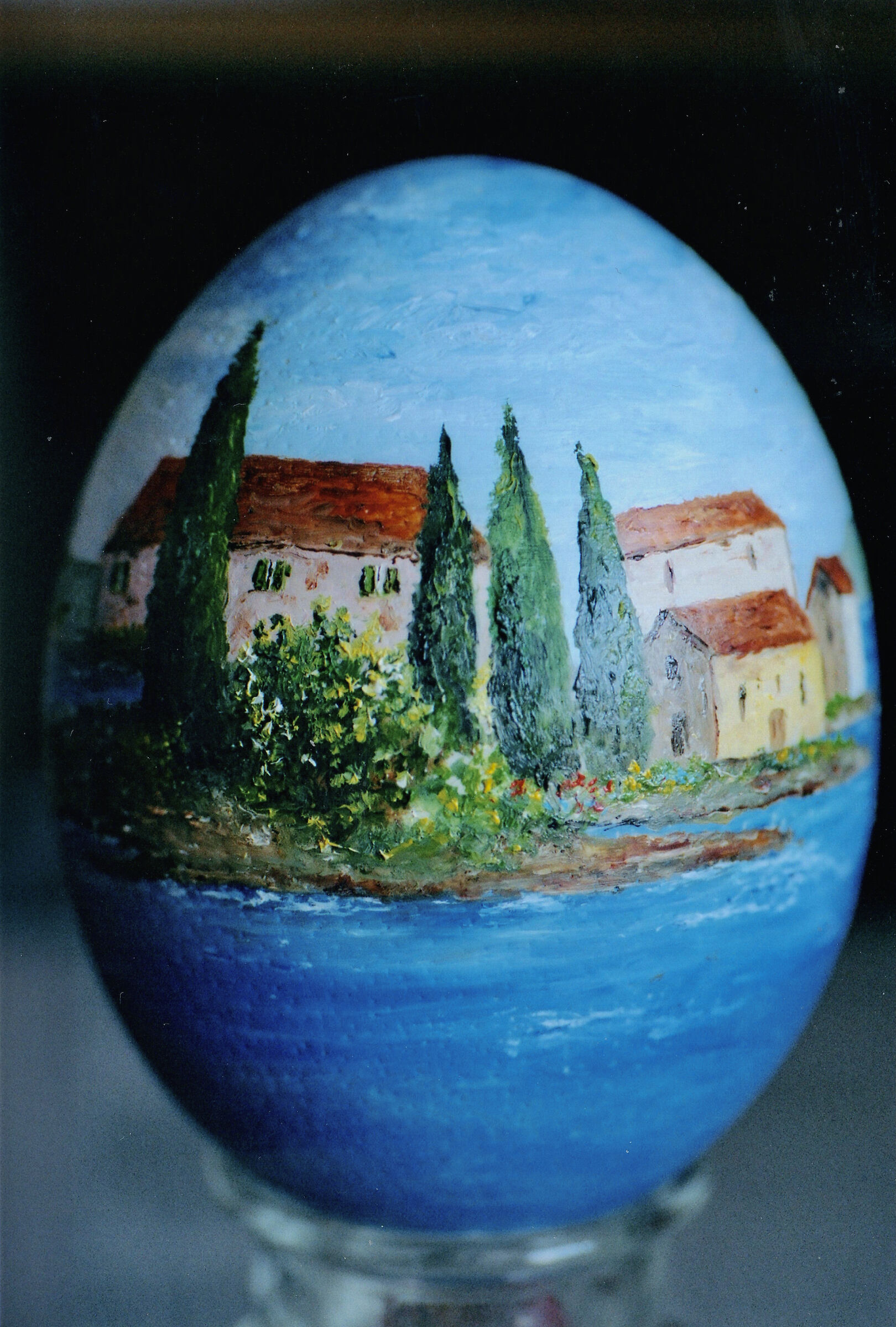 Ostrich egg painted by me
