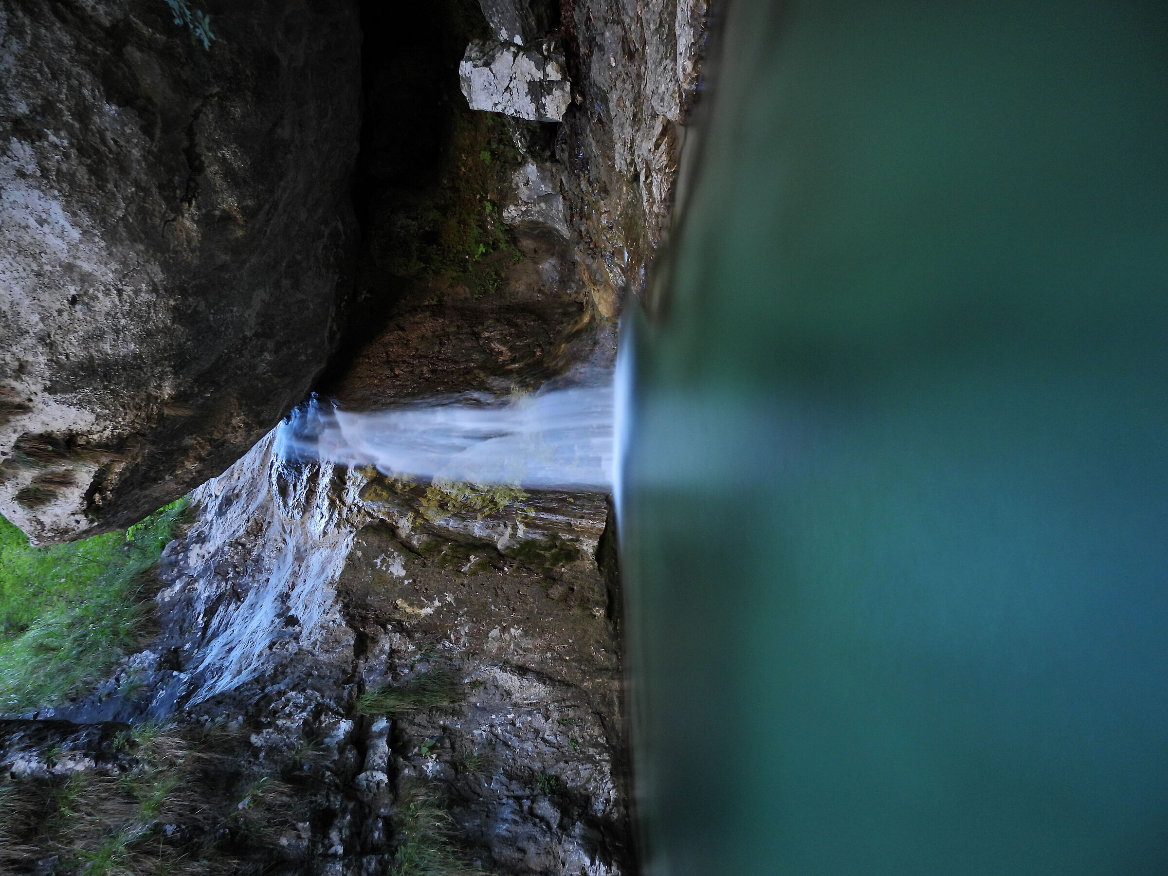 Waterfall in a muffler of the giants on the Meria stream