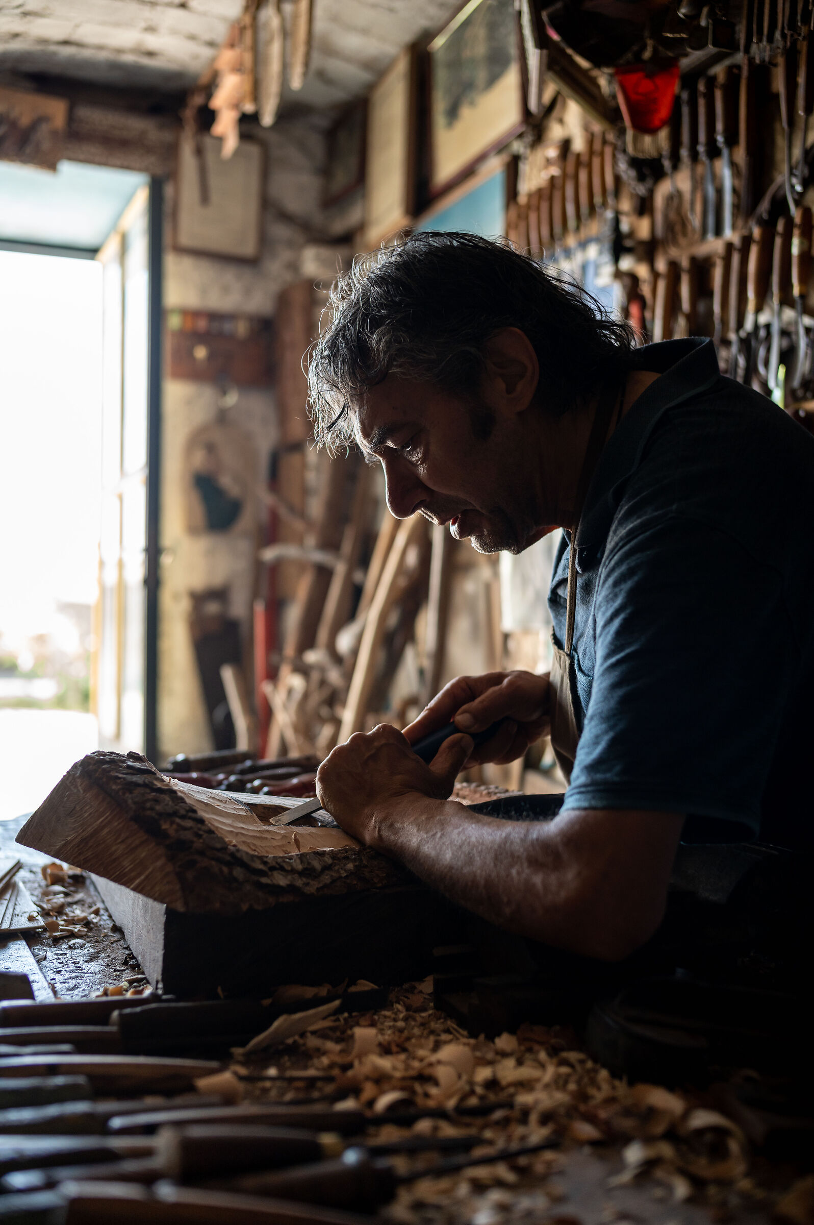 " Immersed in his Shop "