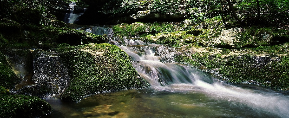 The magic water into the gorge of the river