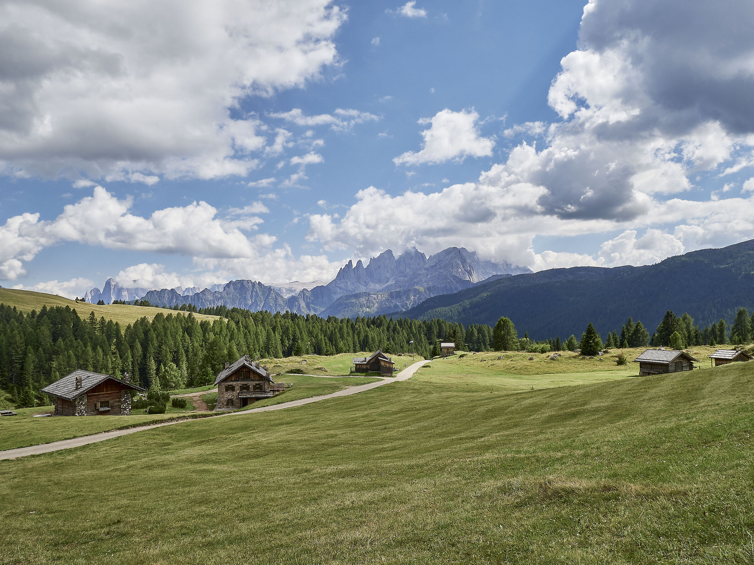 Pesaggio tipico delle Dolomiti della Val di fassa