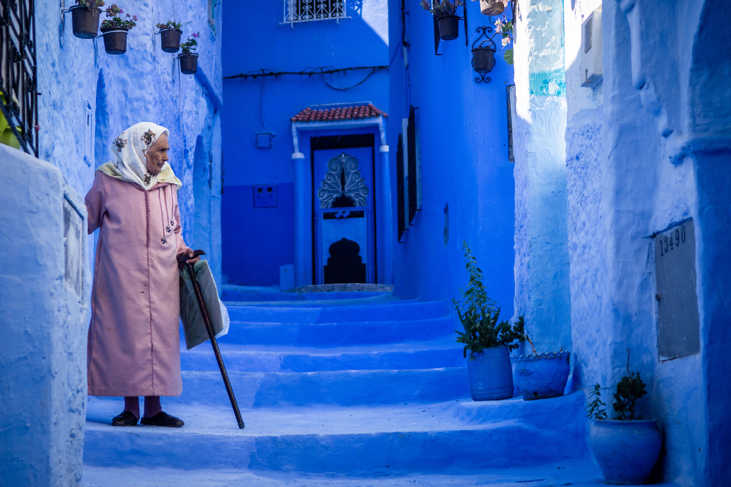In the blue painted blue