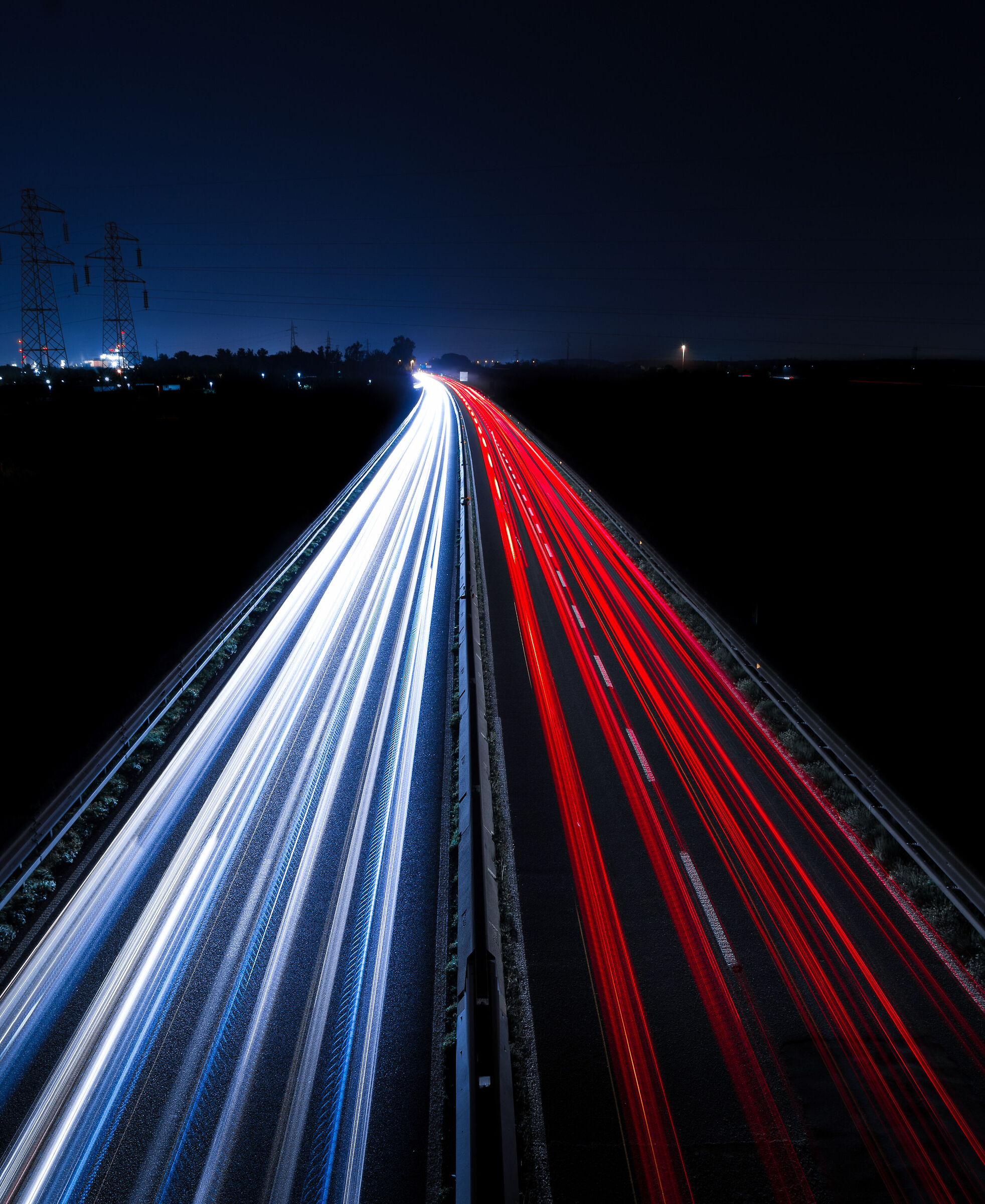 Light trails on the expressway
