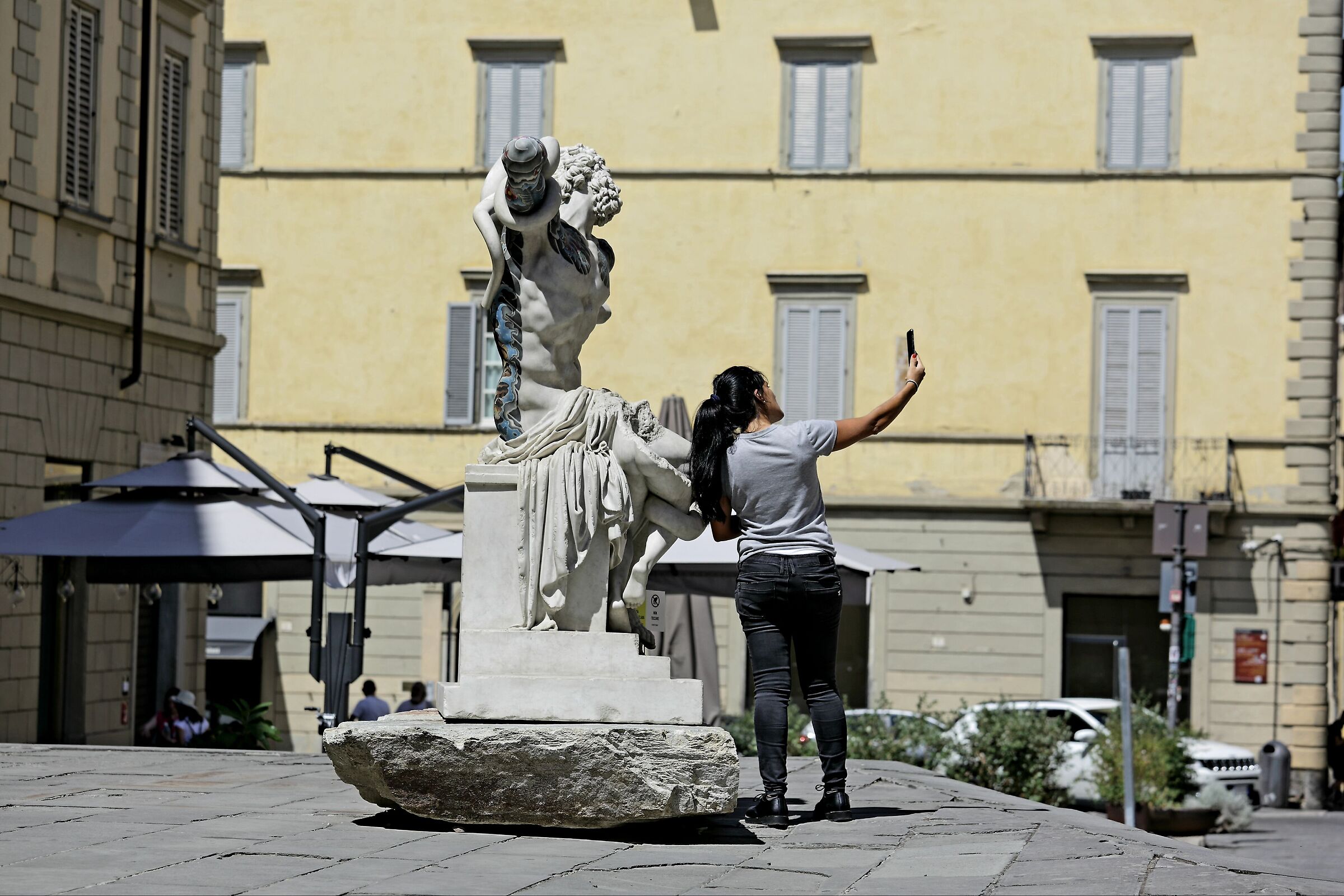 Selfie with tattooed man