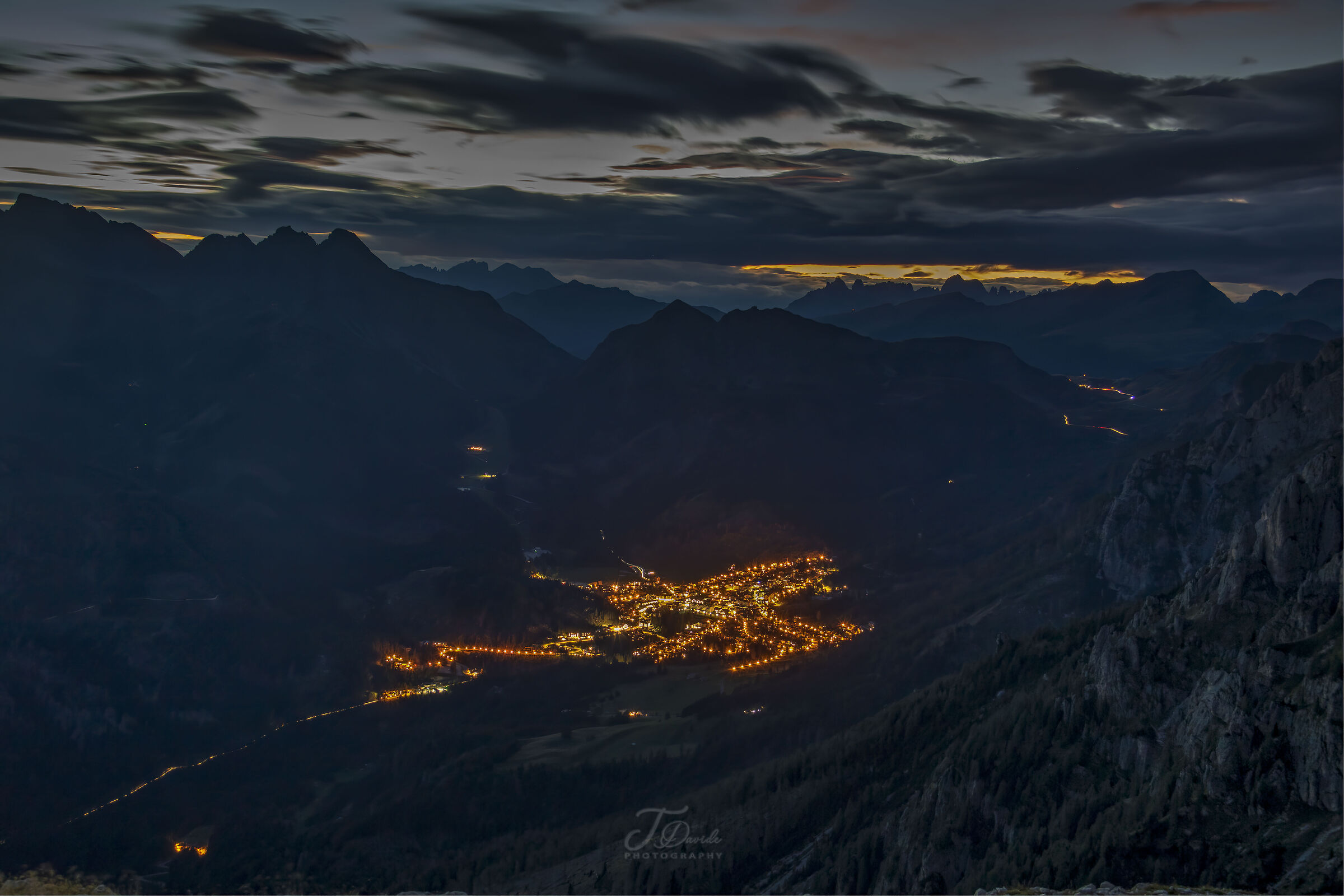San Martino di Castrozza seen from the Rifugio del Velo