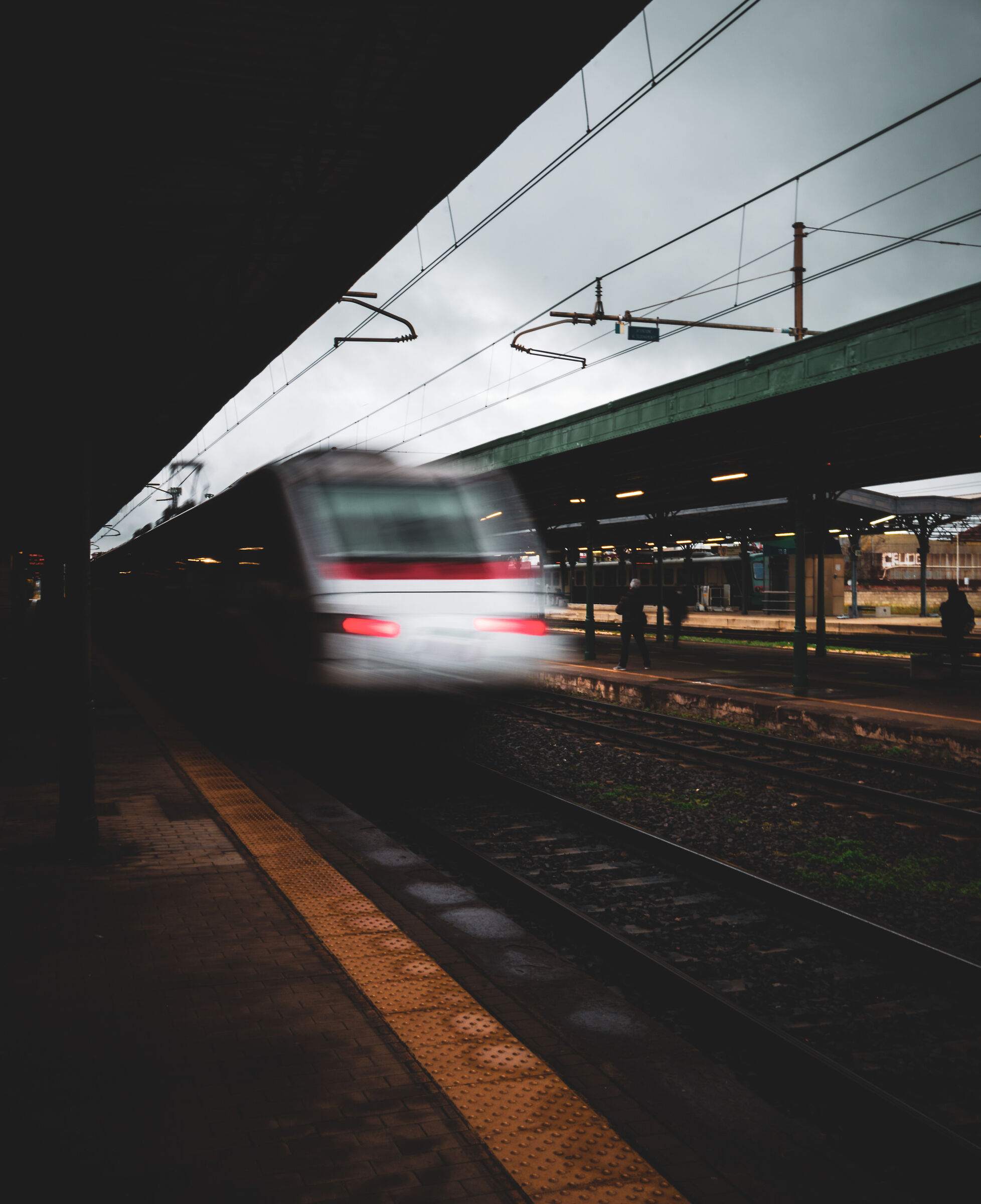 Departing train