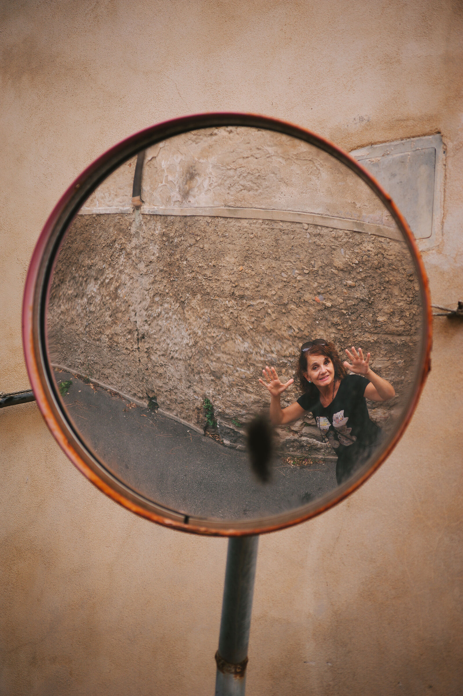 reflection in the mirror