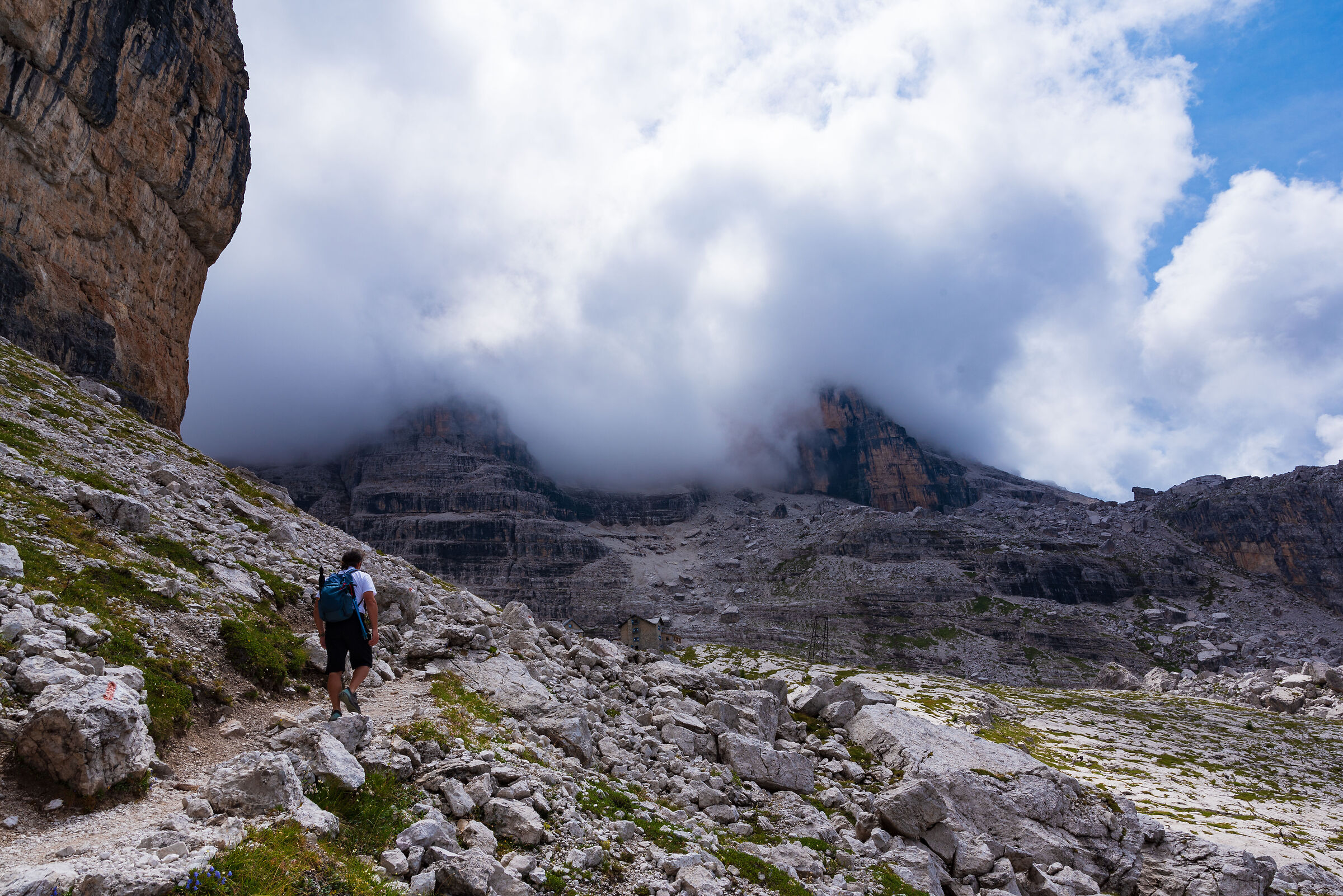 Dolomiti del Brenta, arrivo al rifugio Tuckett