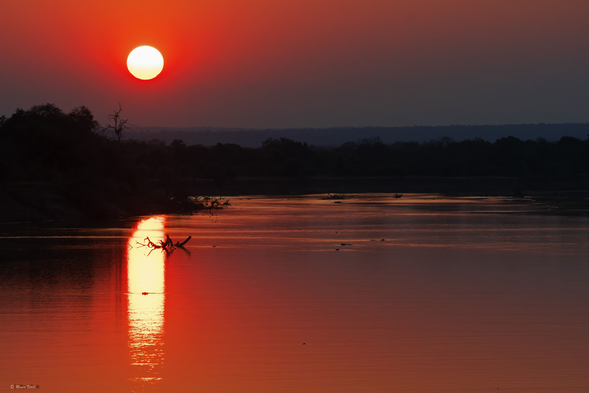 Sunset over the Zambezi River