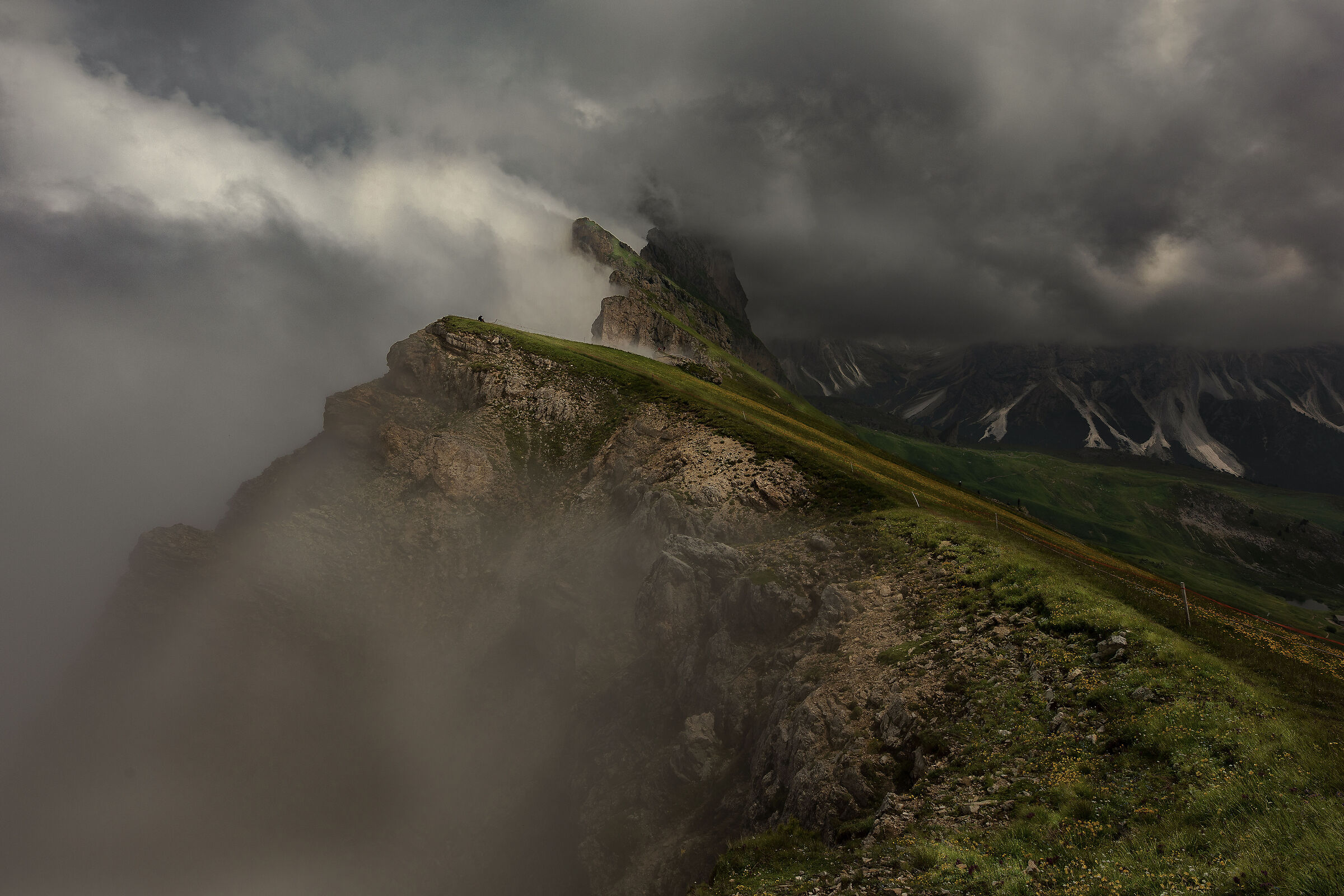 in the clouds of the descent