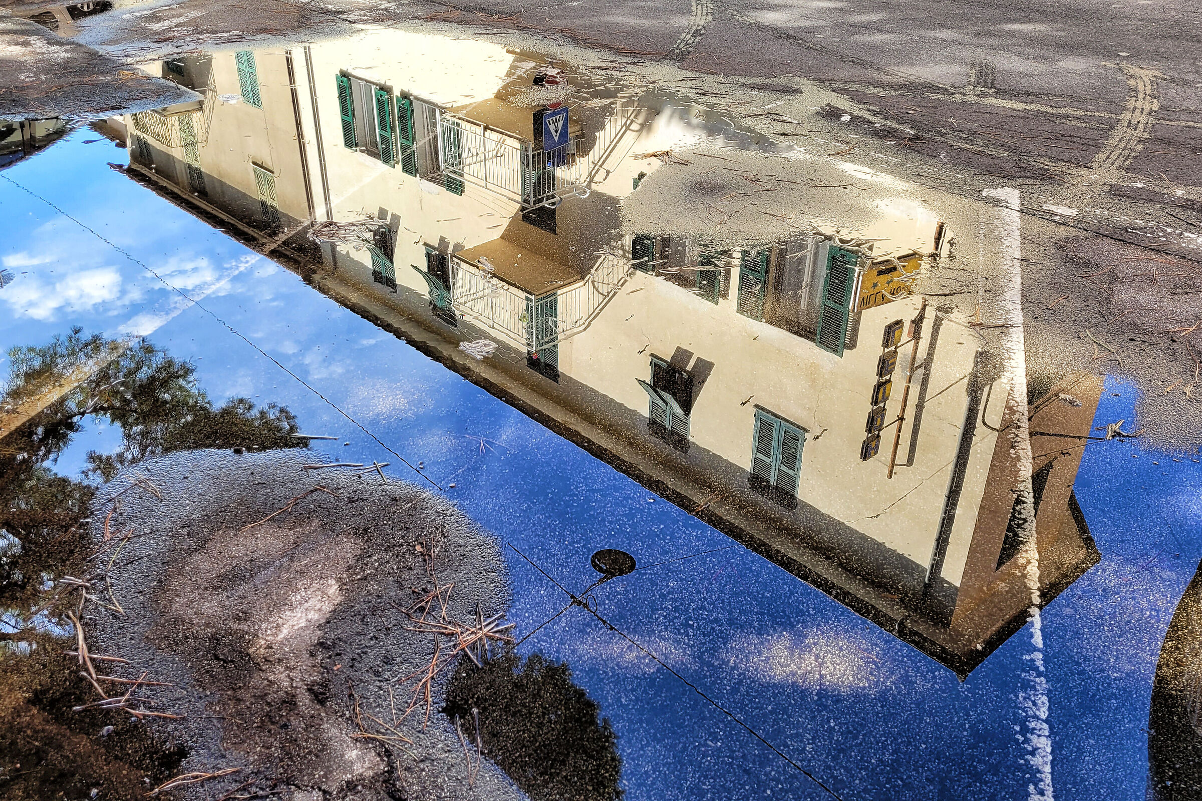The city in a puddle