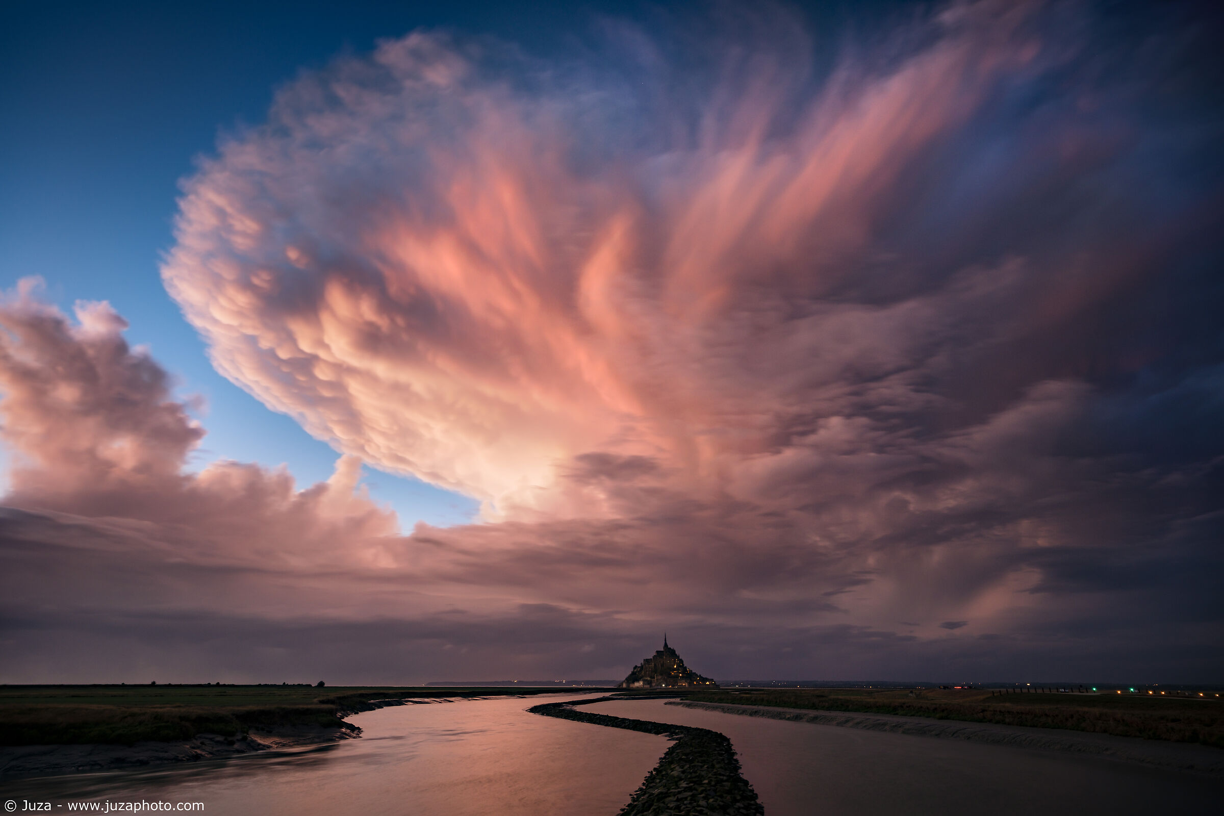 The sky above Mont Saint Michel