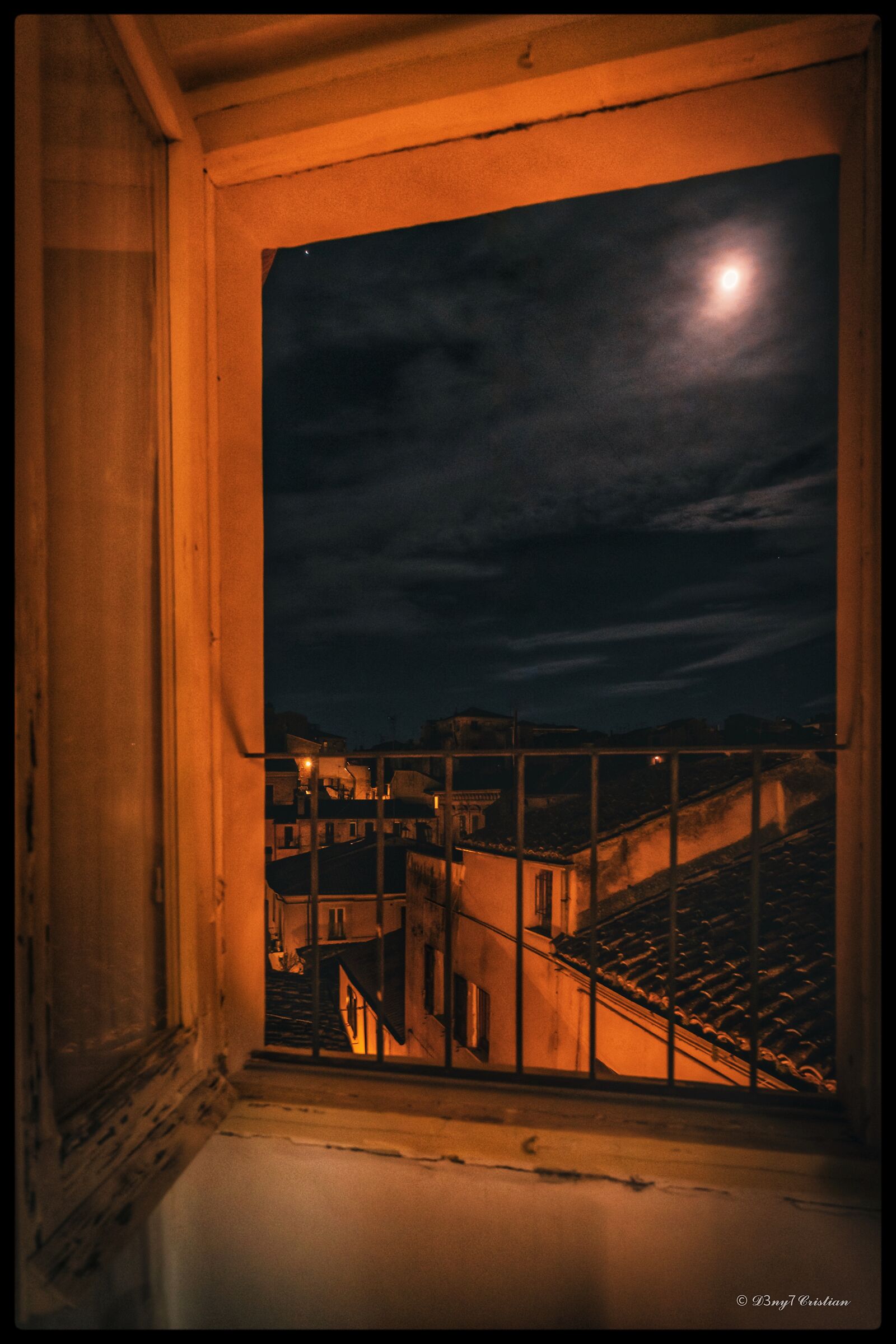 The moon over the city