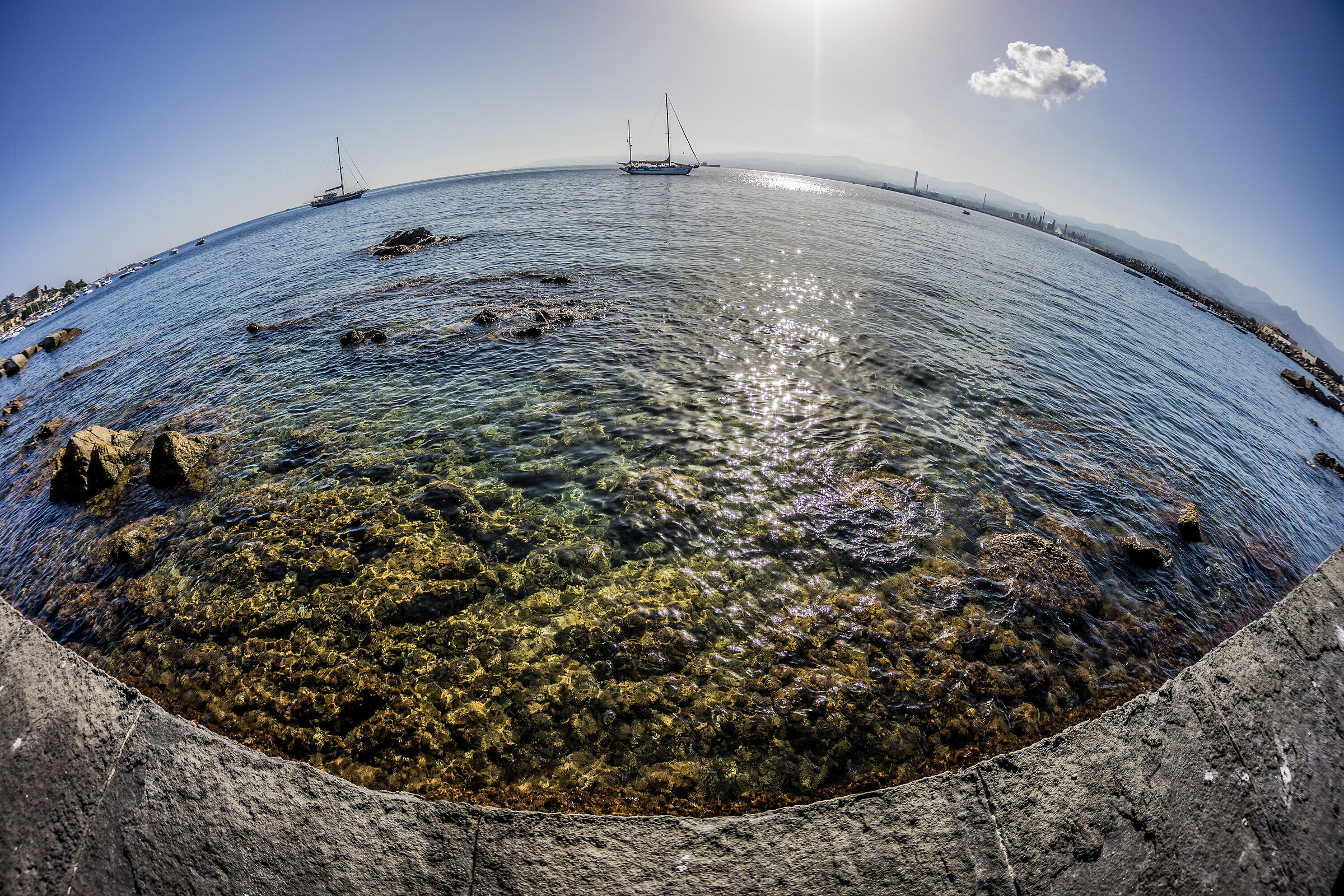 Milazzo (Sicily) in fisheye