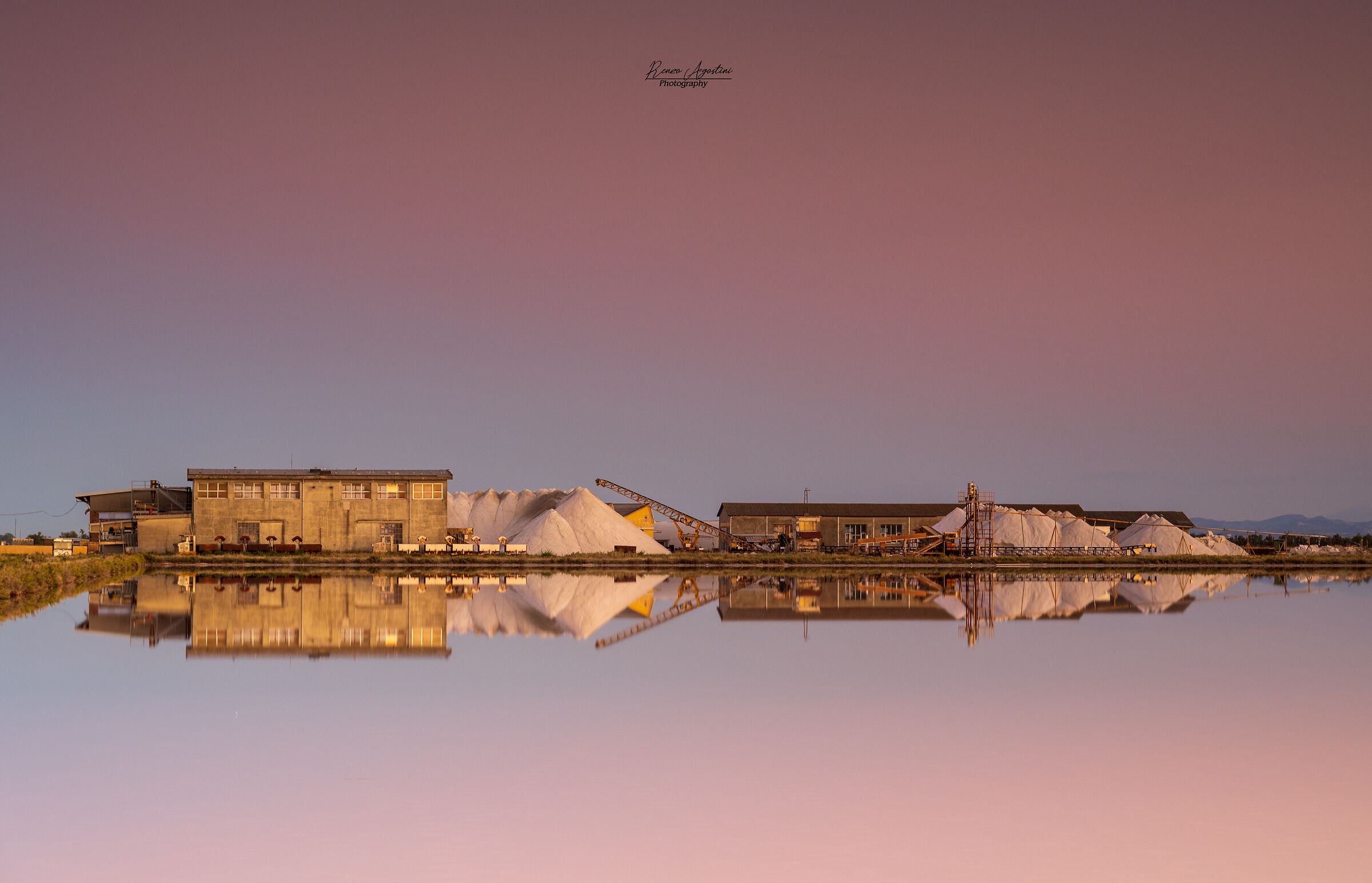 Cervia-La saline at sunset.