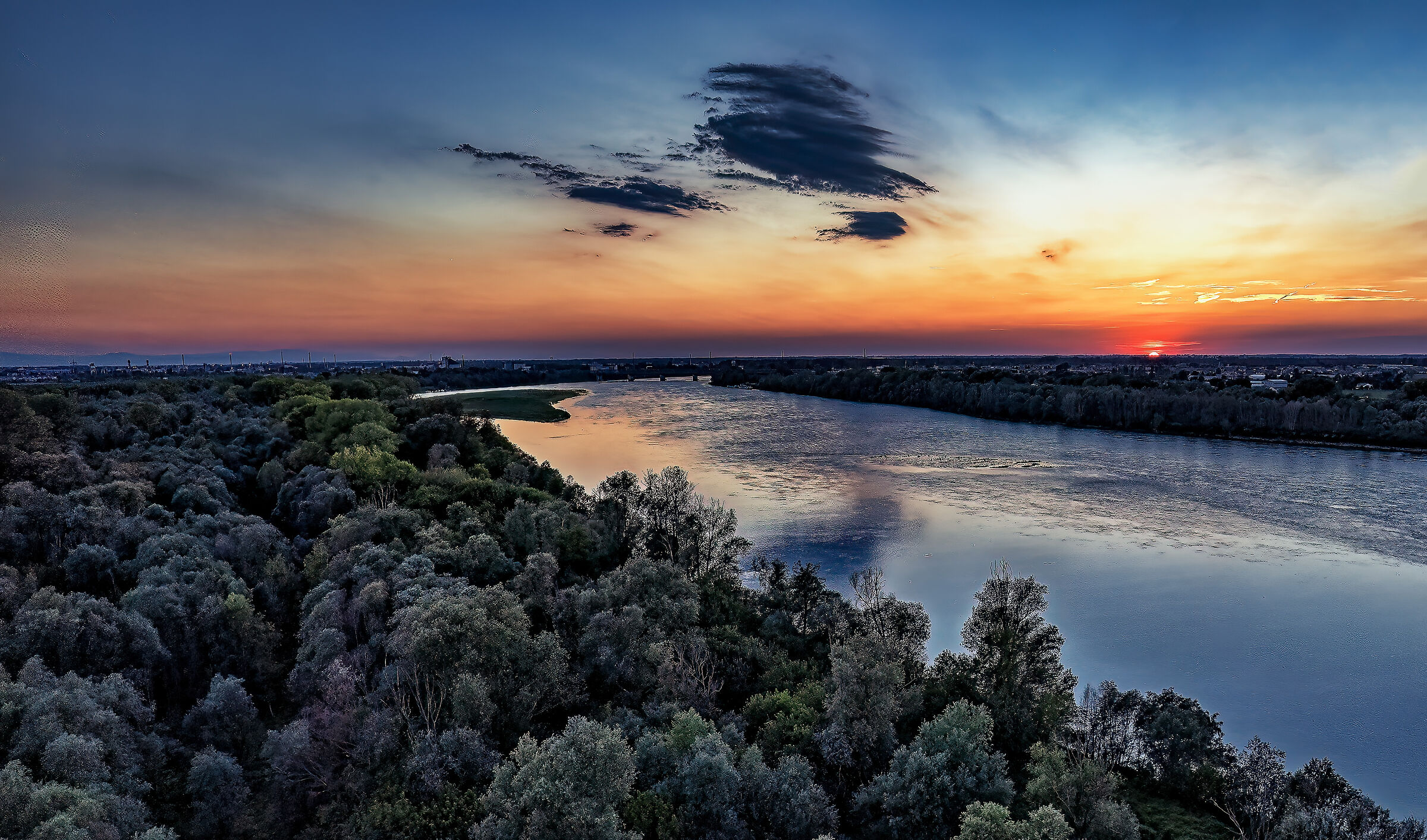 Sunset over the Po River September 2022