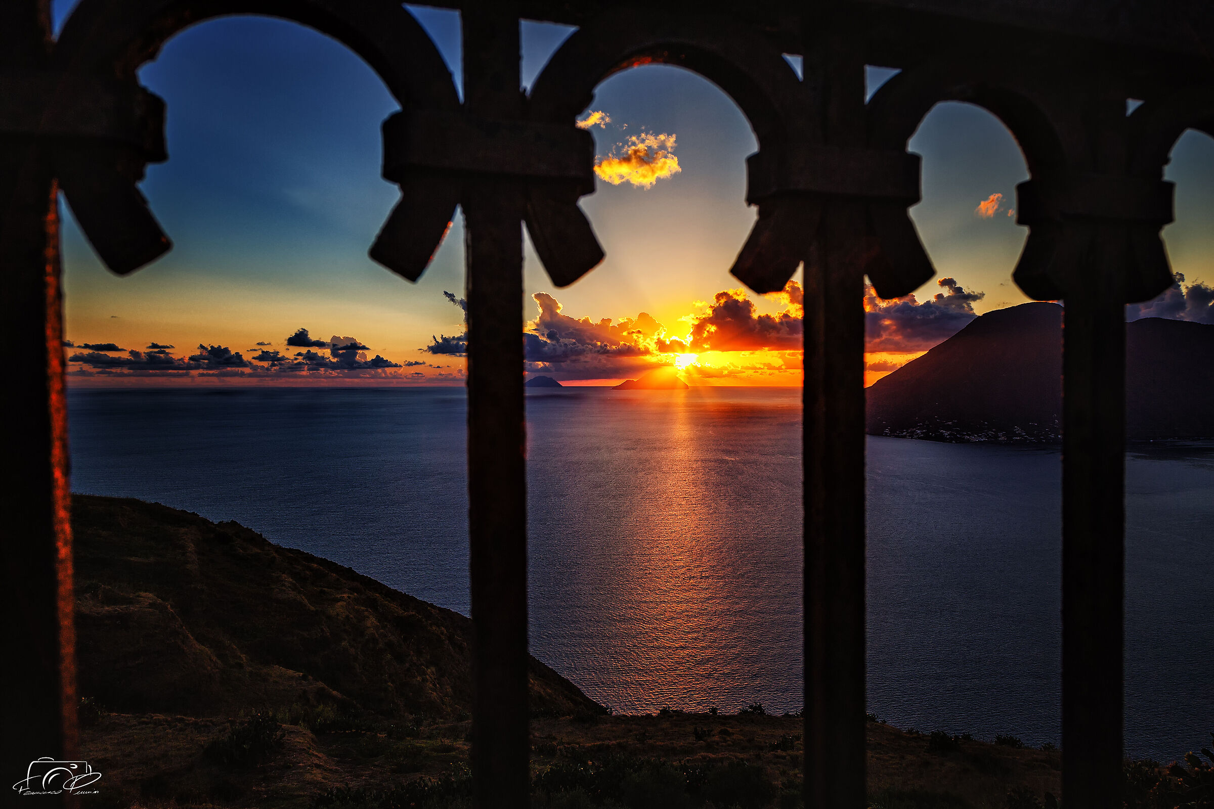 Sunset of Eolie Island