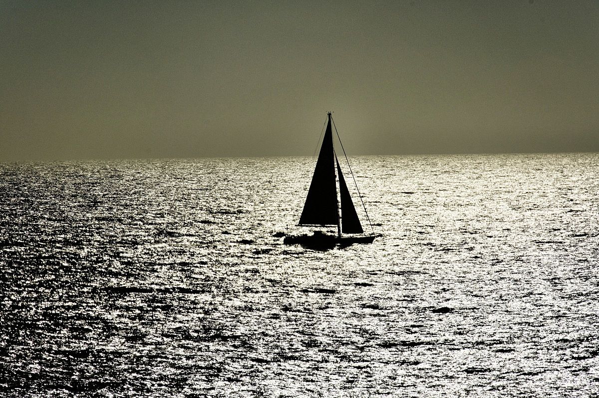 sailing boat at sunset