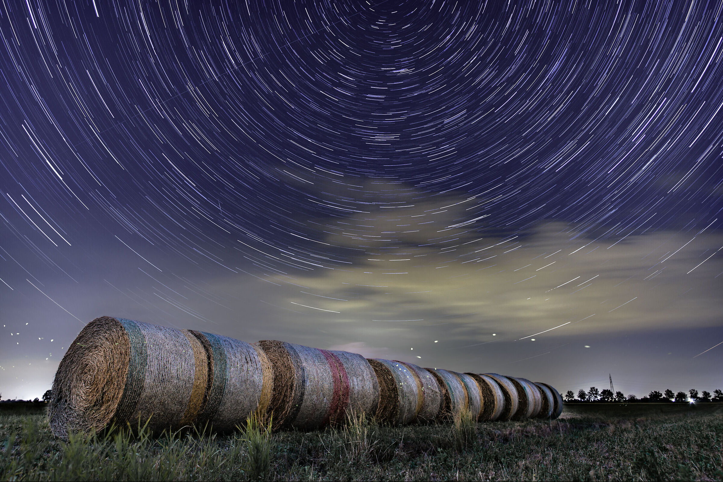 Startrail in the countryside